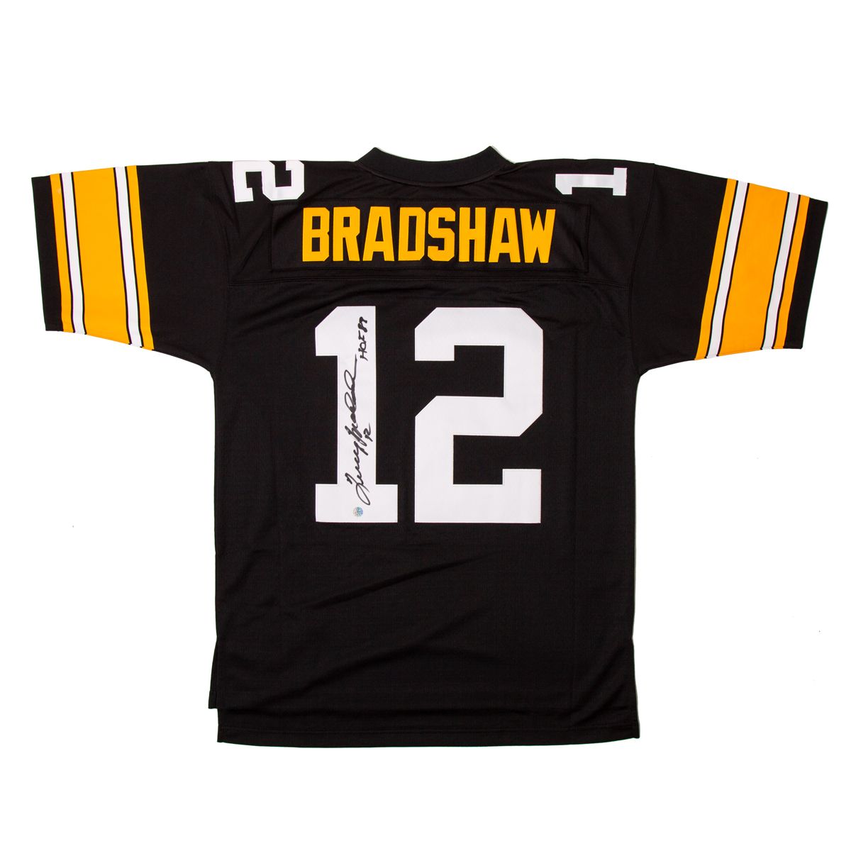 Pittsburgh Steelers #12 Terry Bradshaw Autographed Mitchell & Ness Limited Jersey with Inscription