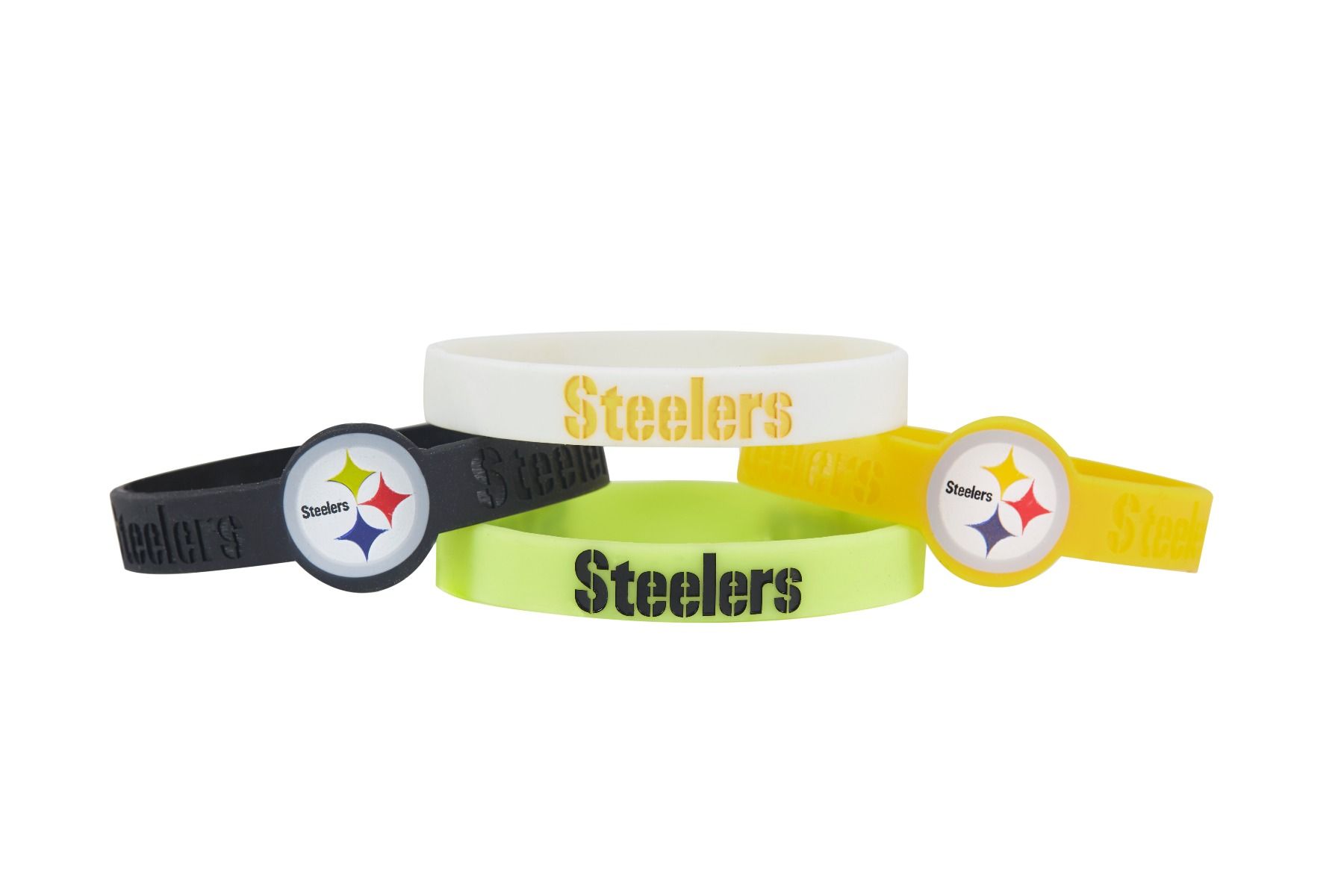 Pittsburgh Steelers Silicone Bracelets - 4 pack