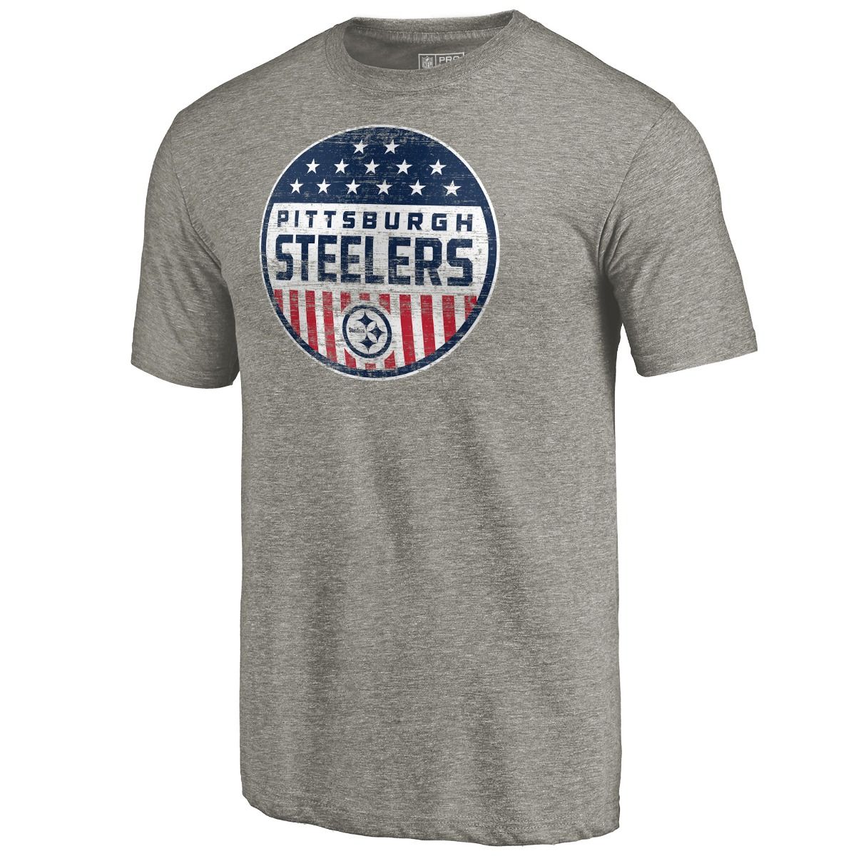 Pittsburgh Steelers Men's Parade Pin Patriotic Short Sleeve T-Shirt 2 Pittsburgh Steelers Men's Parade Pin Patriotic Short Sleeve T-Shirt