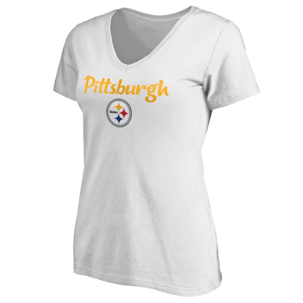 Pittsburgh Steelers Women's #1 Mom V-Neck Short Sleeve T-Shirt