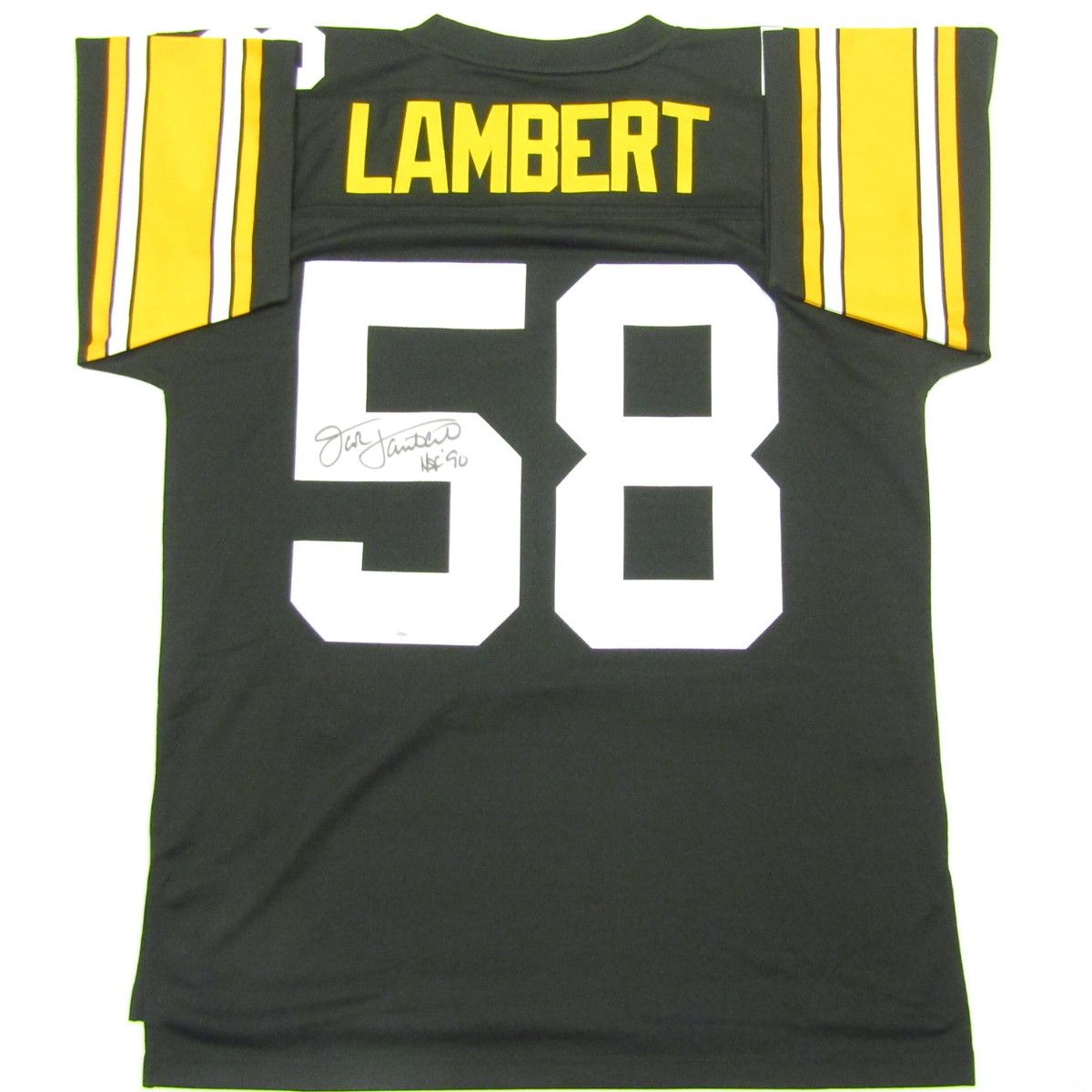Pittsburgh Steelers #58 Jack Lambert Autographed Mitchell & Ness Home Throwback Jersey