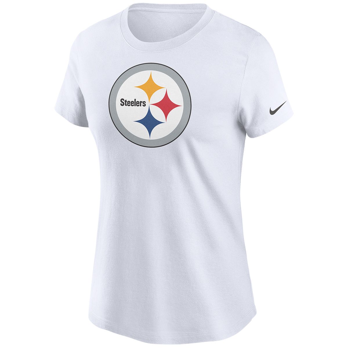 Pittsburgh Steelers Women's Nike Cotton Logo Short Sleeve White T-Shirt