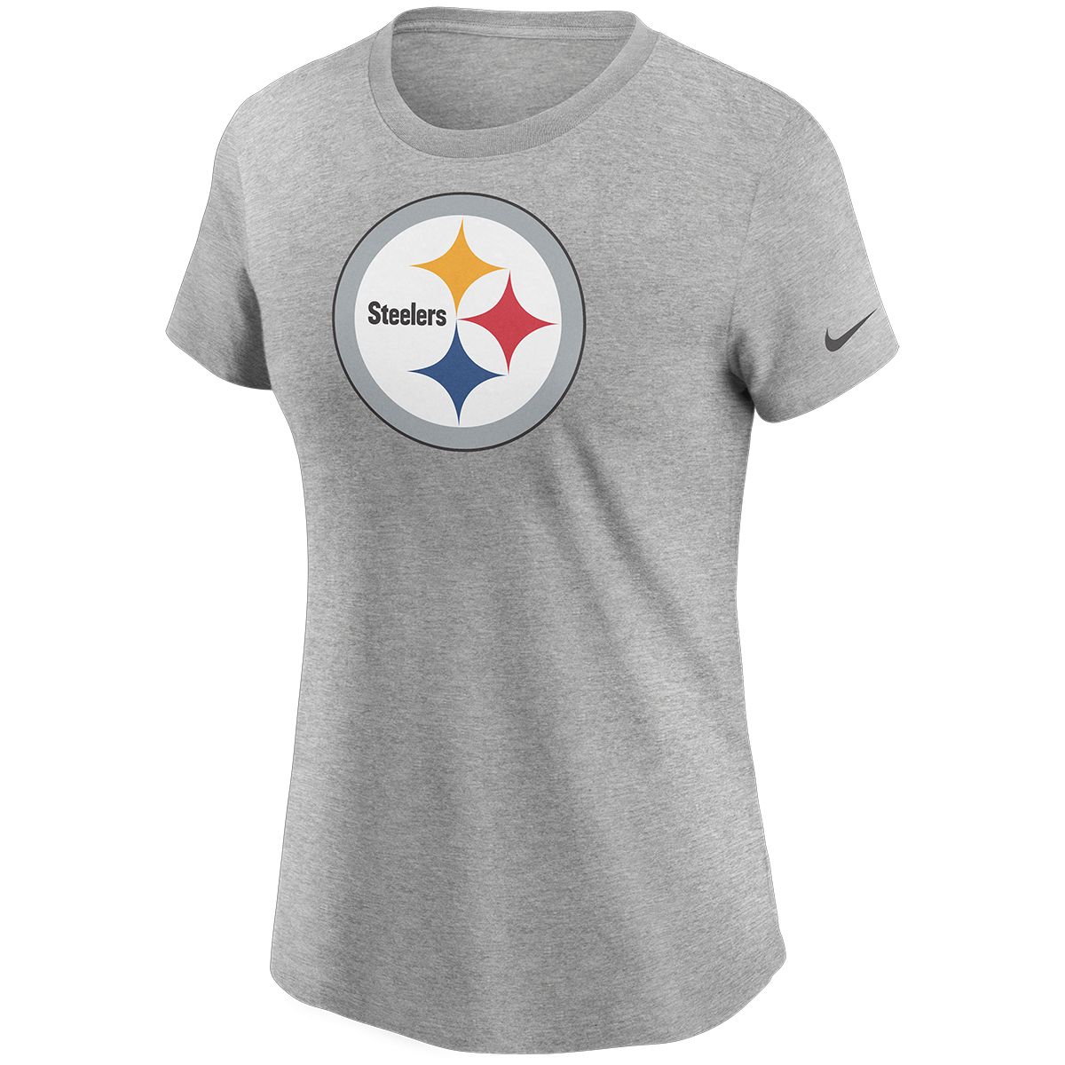 Pittsburgh Steelers Women's Nike Cotton Logo Short Sleeve Grey T-Shirt 5 Pittsburgh Steelers Women's Nike Cotton Logo Short Sleeve Grey T-Shirt