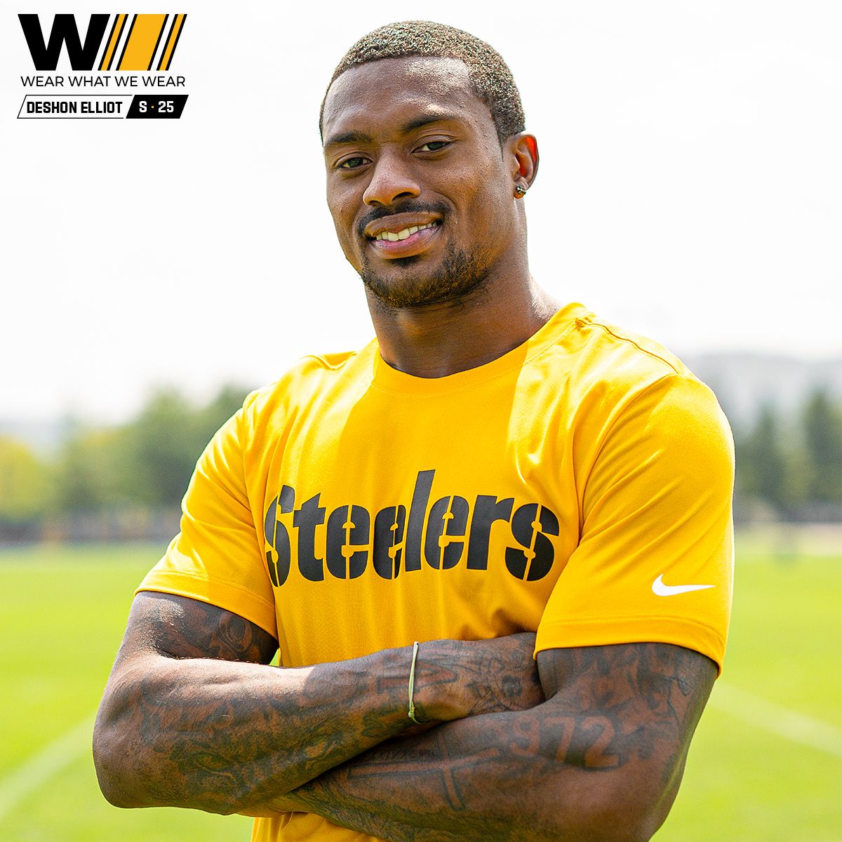 Pittsburgh Steelers Men's Nike Legend Wordmark Short Sleeve Gold T-Shirt