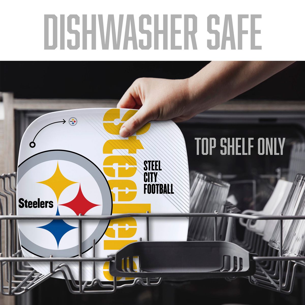 Pittsburgh Steelers Large Melamine Plate 4 Pittsburgh Steelers Large Melamine Plate