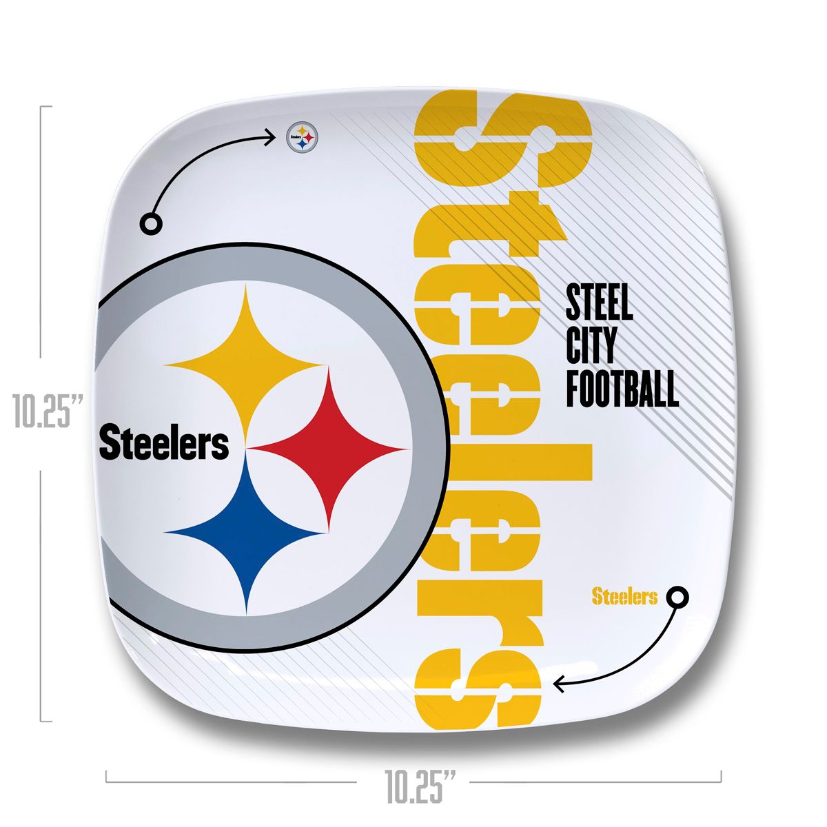 Pittsburgh Steelers Large Melamine Plate 5 Pittsburgh Steelers Large Melamine Plate
