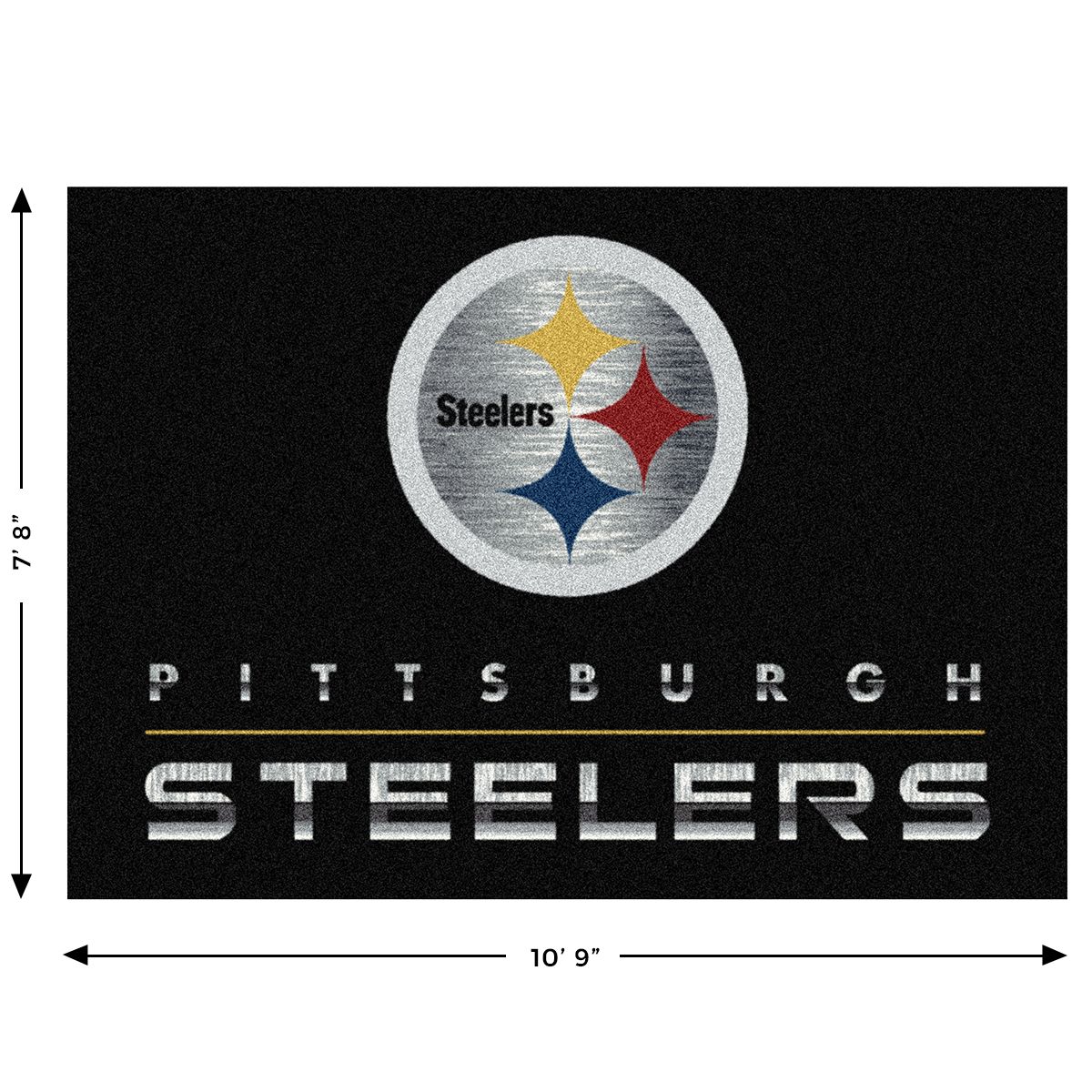 Pittsburgh Steelers Chrome 7'8" x 10'9" Rug 1 Pittsburgh Steelers Chrome 7'8" x 10'9" Rug