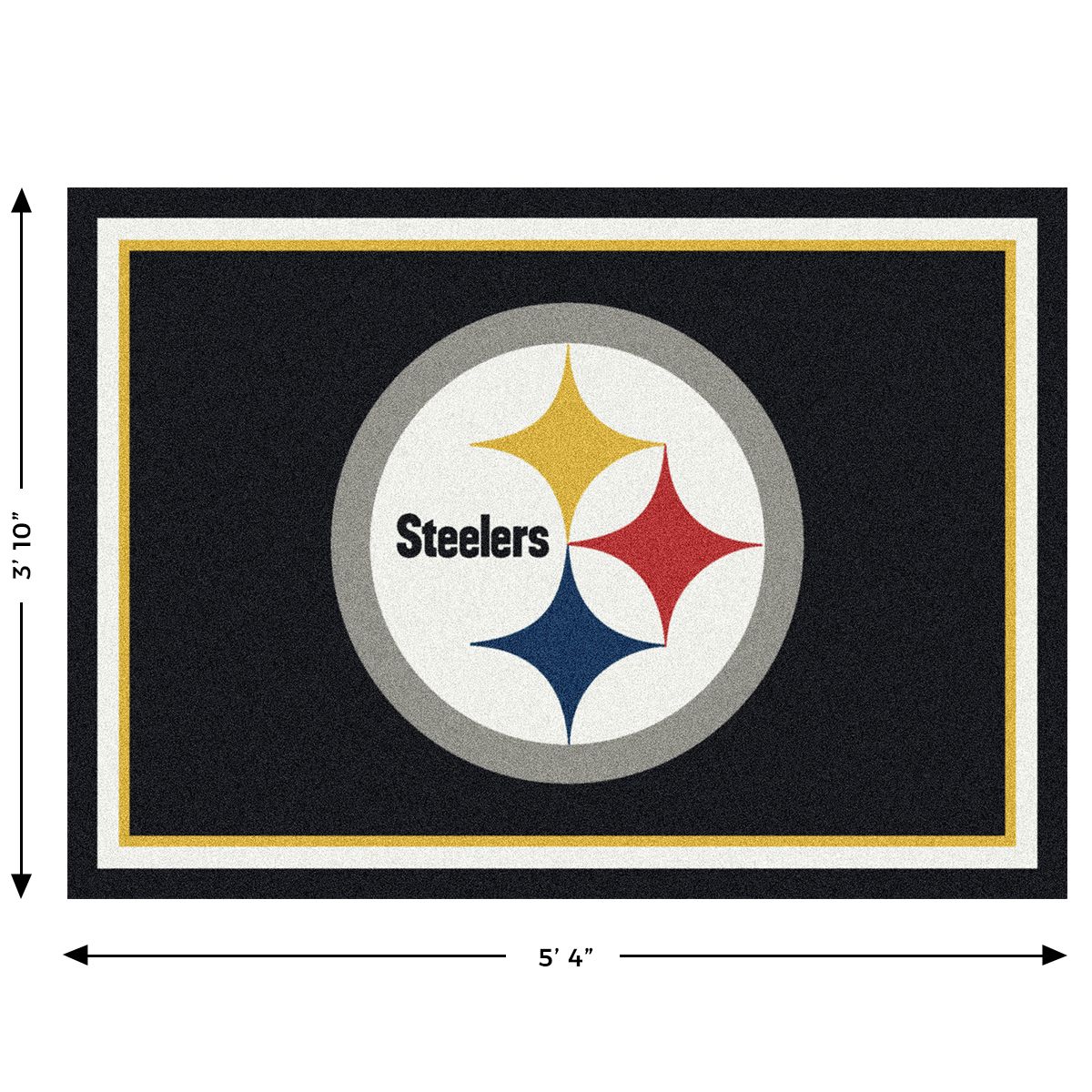 Pittsburgh Steelers Team Spirit 3'10 x 5'4" Rug 1 Pittsburgh Steelers Team Spirit 3'10 x 5'4" Rug