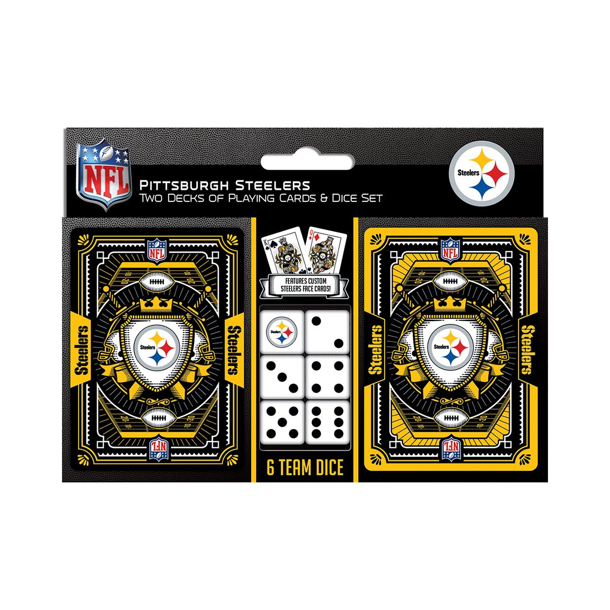 Pittsburgh Steelers Playing Cards 2 Pack & Dice Set 5 Pittsburgh Steelers Playing Cards 2 Pack & Dice Set