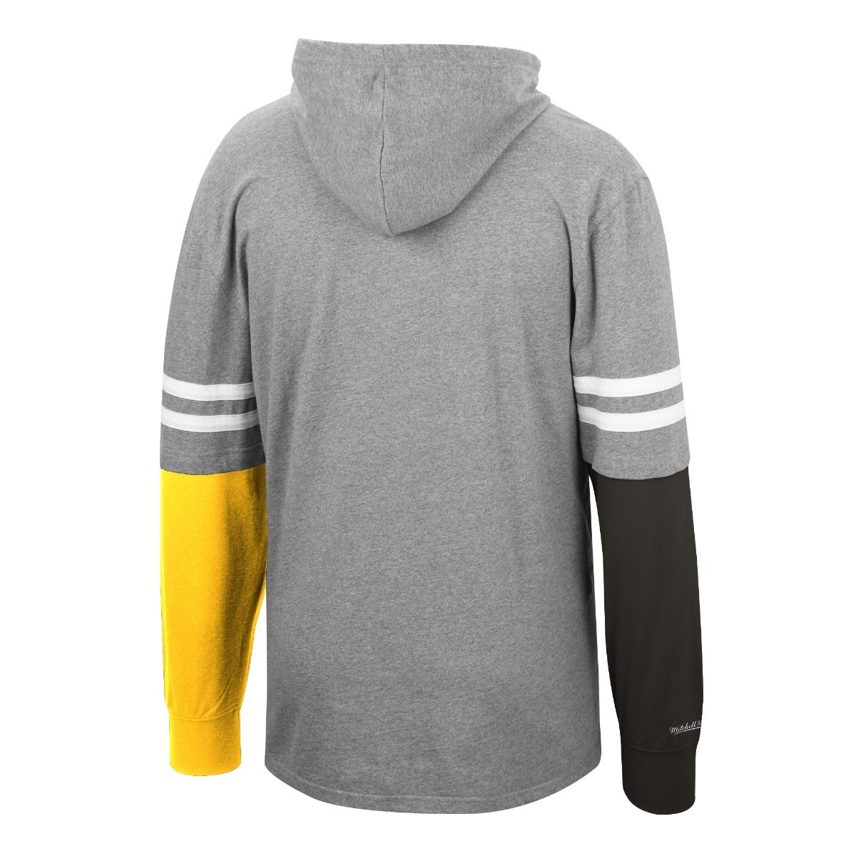 Pittsburgh Steelers Mitchell & Ness Colorblock Hooded Long Sleeve T-Shirt
