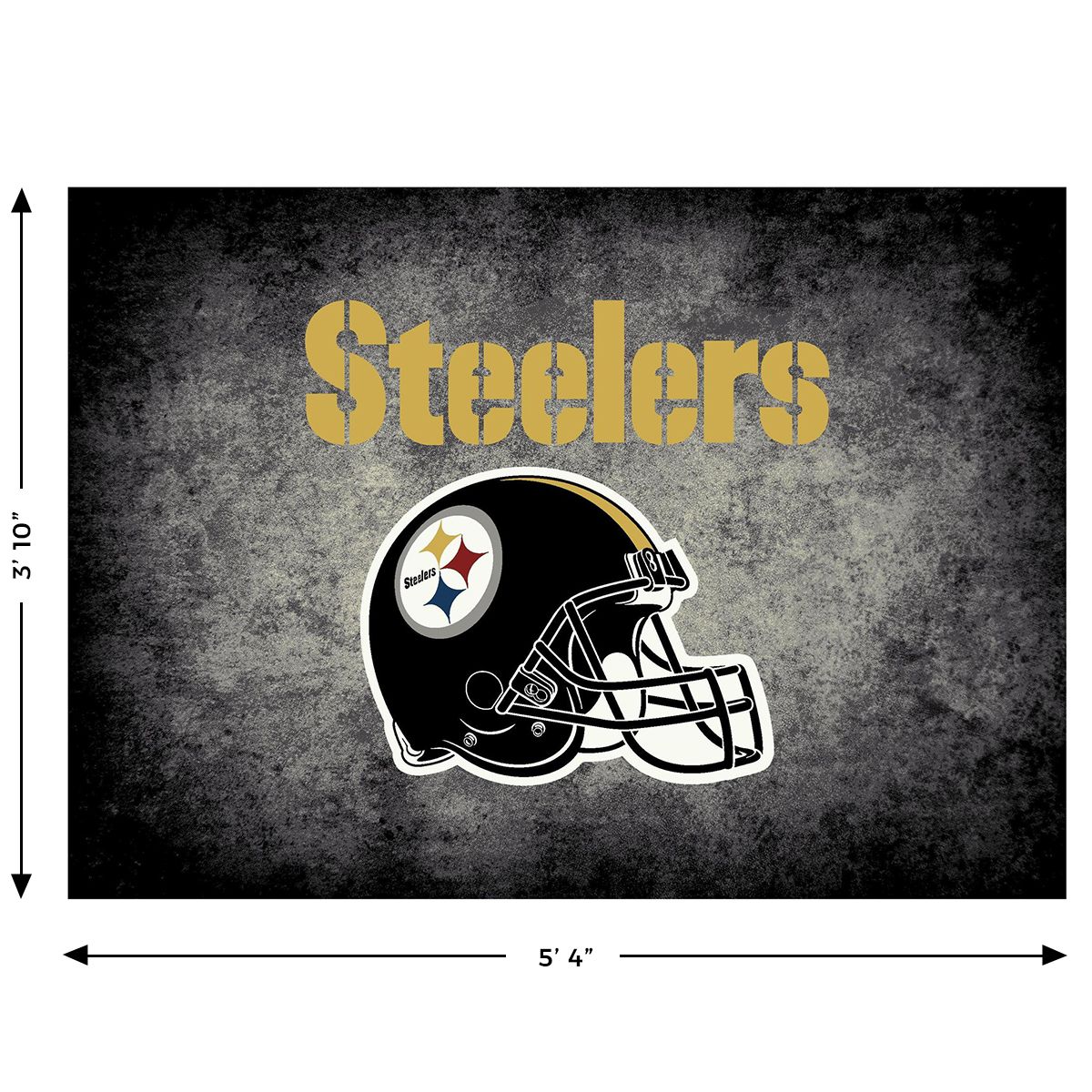 Pittsburgh Steelers Distressed 3'10"x5'4" Rug 3 Pittsburgh Steelers Distressed 3'10"x5'4" Rug