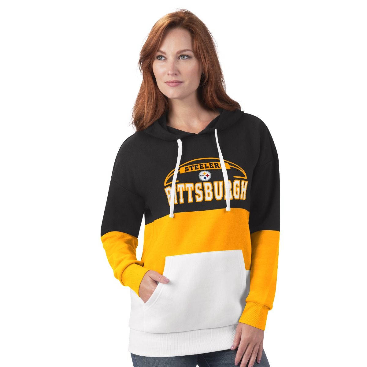 Pittsburgh Steelers Women's GIII Block & Tackle Colorblock Hoodie