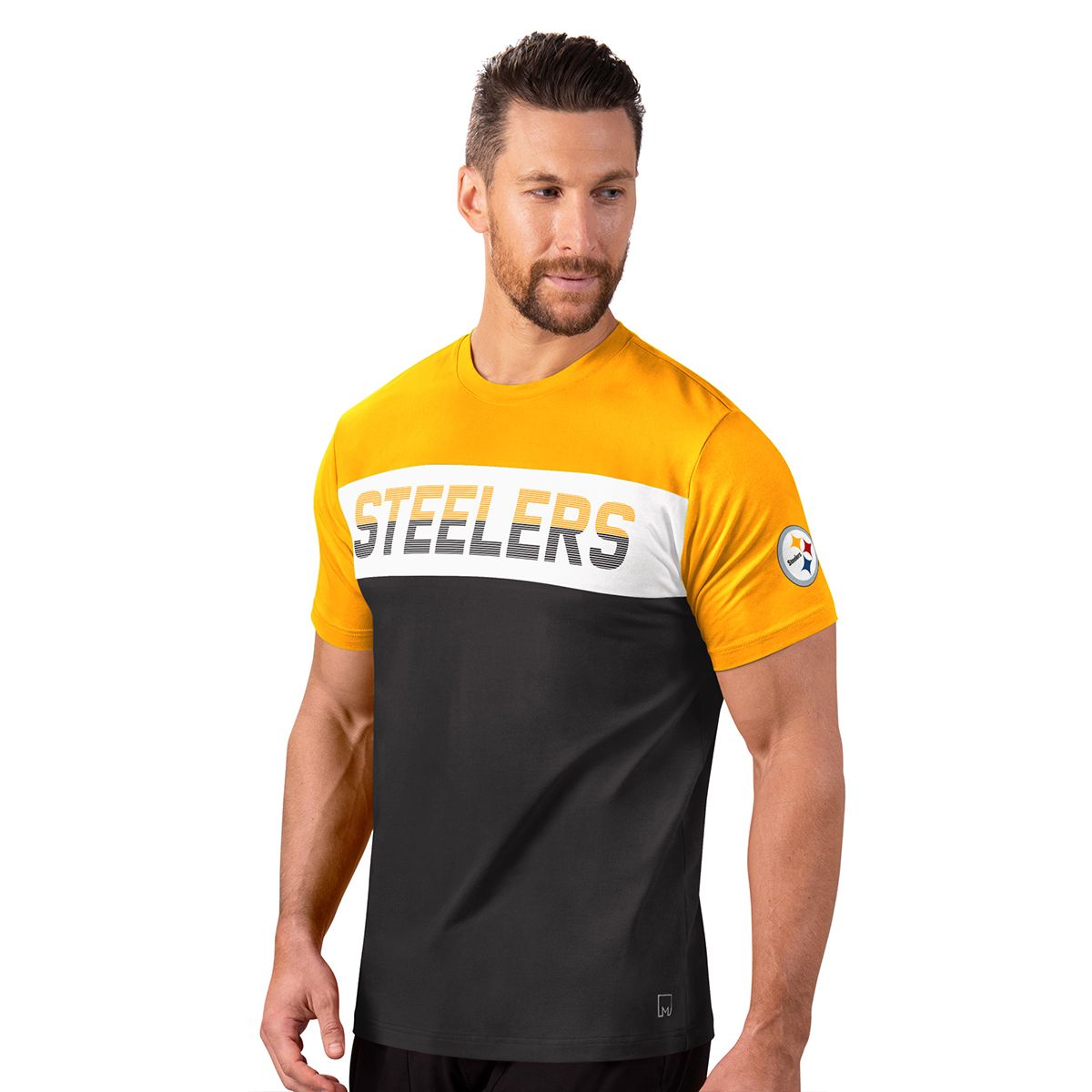 Pittsburgh Steelers Men's MSX by Michael Strahan Advance Colorblock Short Sleeve T-Shirt