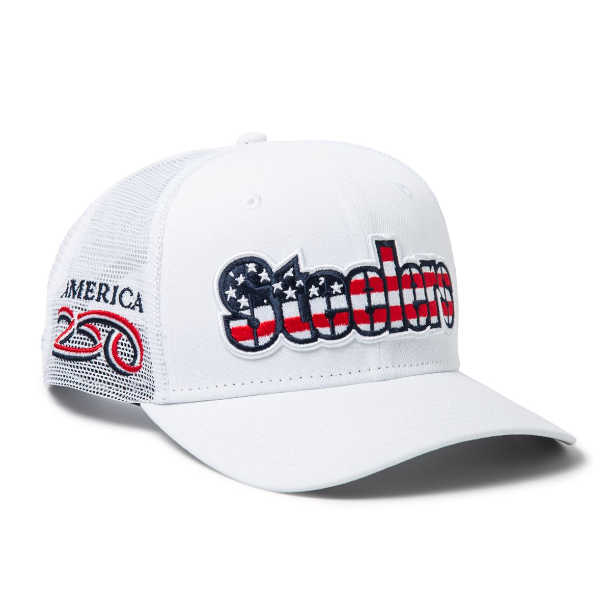 Pittsburgh Steelers New Era 9SEVENTY America 250 White Trucker Hat 14 Pittsburgh Steelers New Era 9SEVENTY America 250 White Trucker Hat