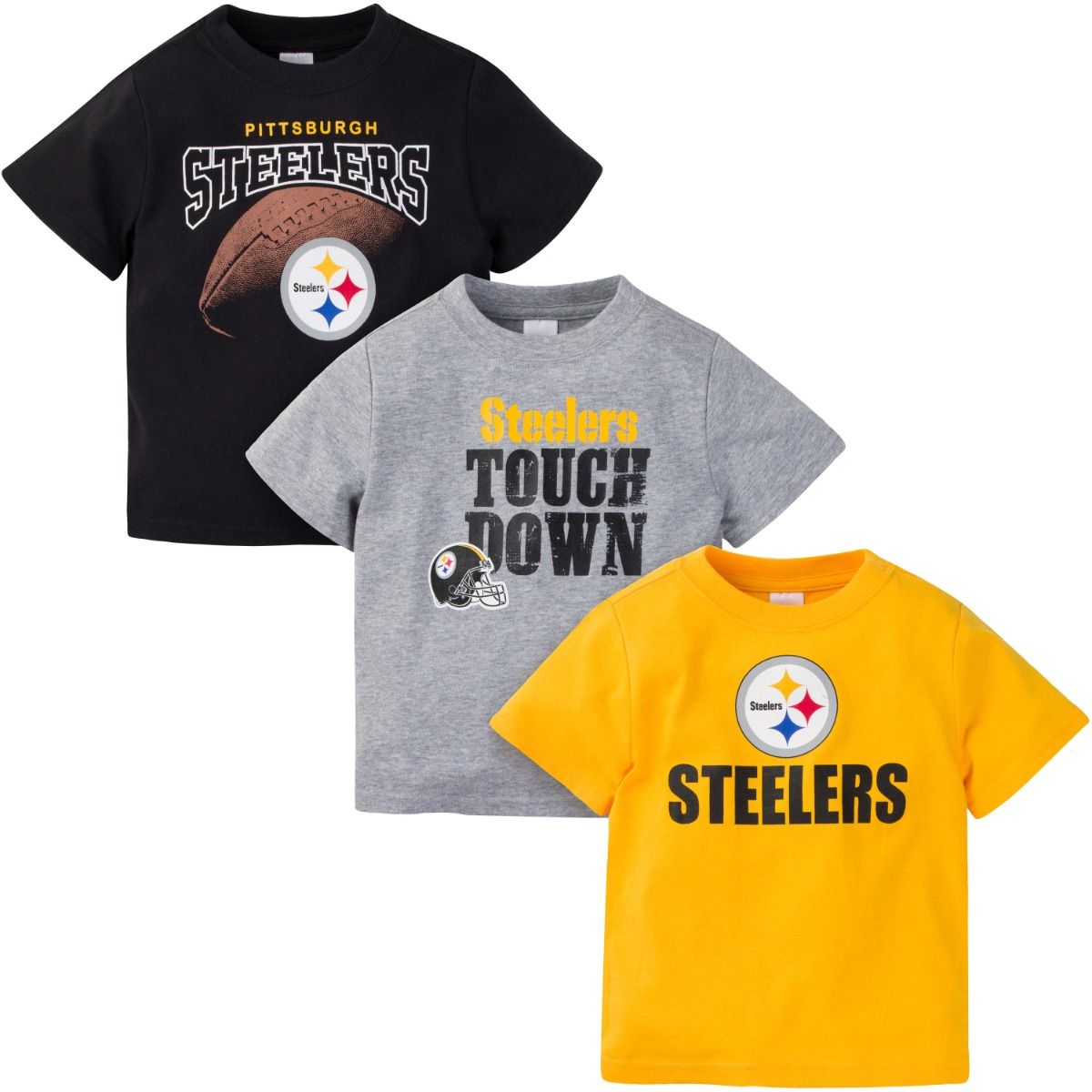Pittsburgh Steelers Toddler Short Sleeve T-Shirts - 3 pack 2 Pittsburgh Steelers Toddler Short Sleeve T-Shirts - 3 pack
