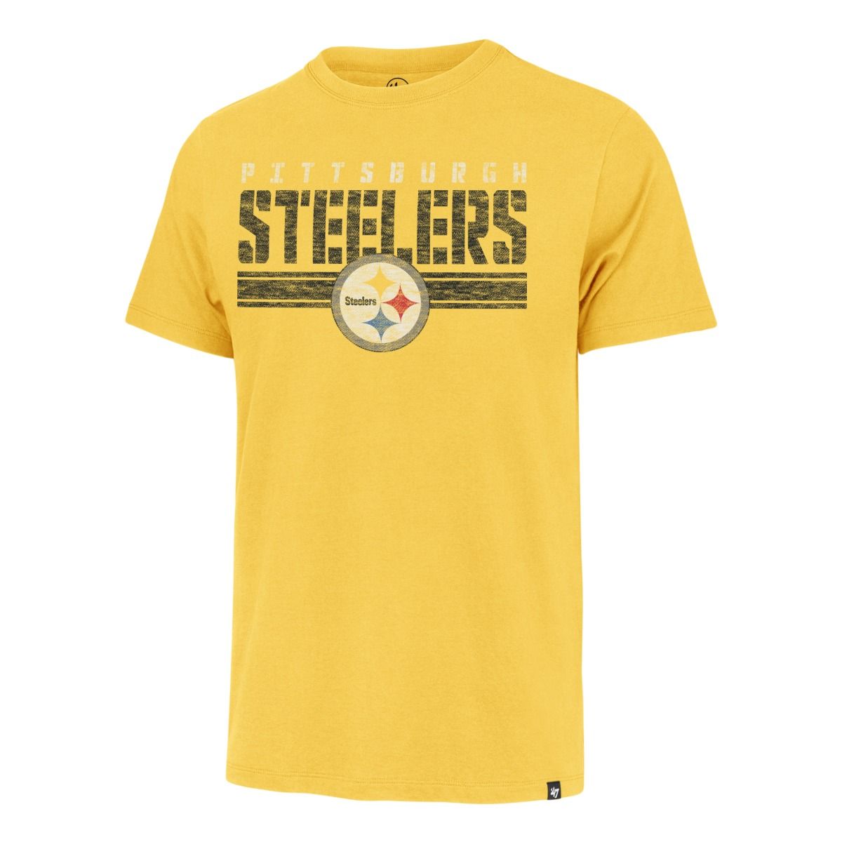 Pittsburgh Steelers Men's '47 Franklin Stripe Through Short Sleeve T-Shirt