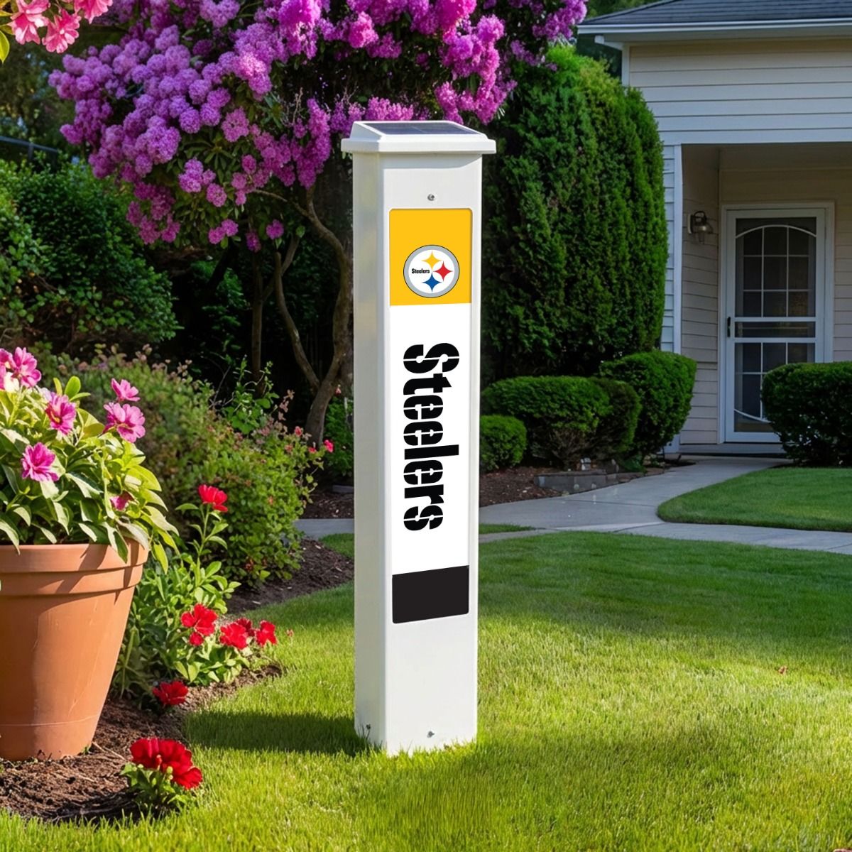 Pittsburgh Steelers Solar Light Glow Post 2 Pittsburgh Steelers Solar Light Glow Post