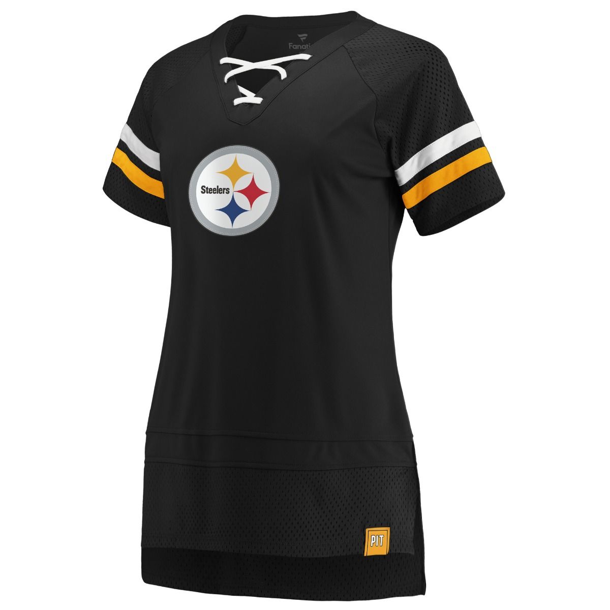 Pittsburgh Steelers Women's Athena Icon Short Sleeve Black Tee
