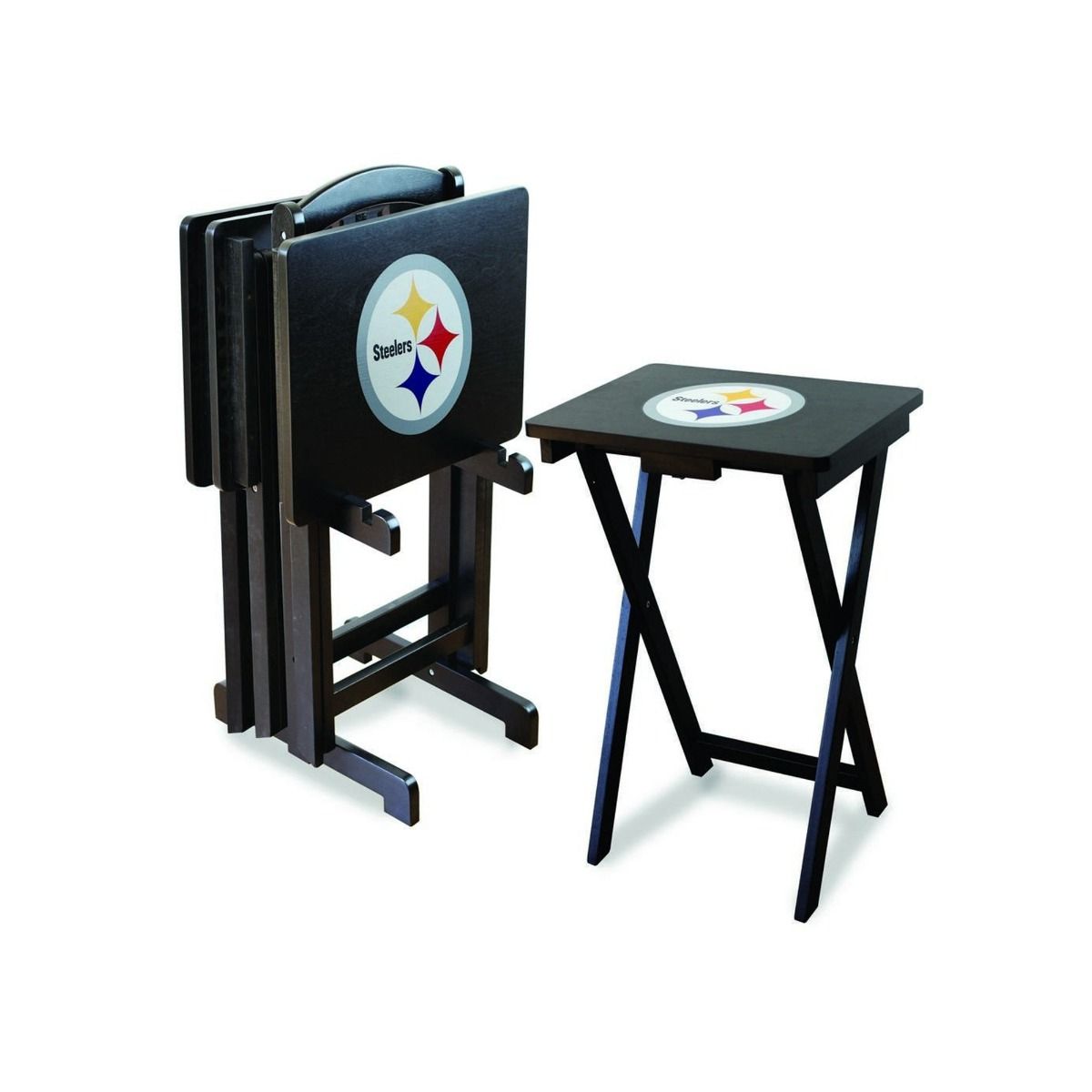 Pittsburgh Steelers TV Tray Set (set of 4 with rack) 3 Pittsburgh Steelers TV Tray Set (set of 4 with rack)