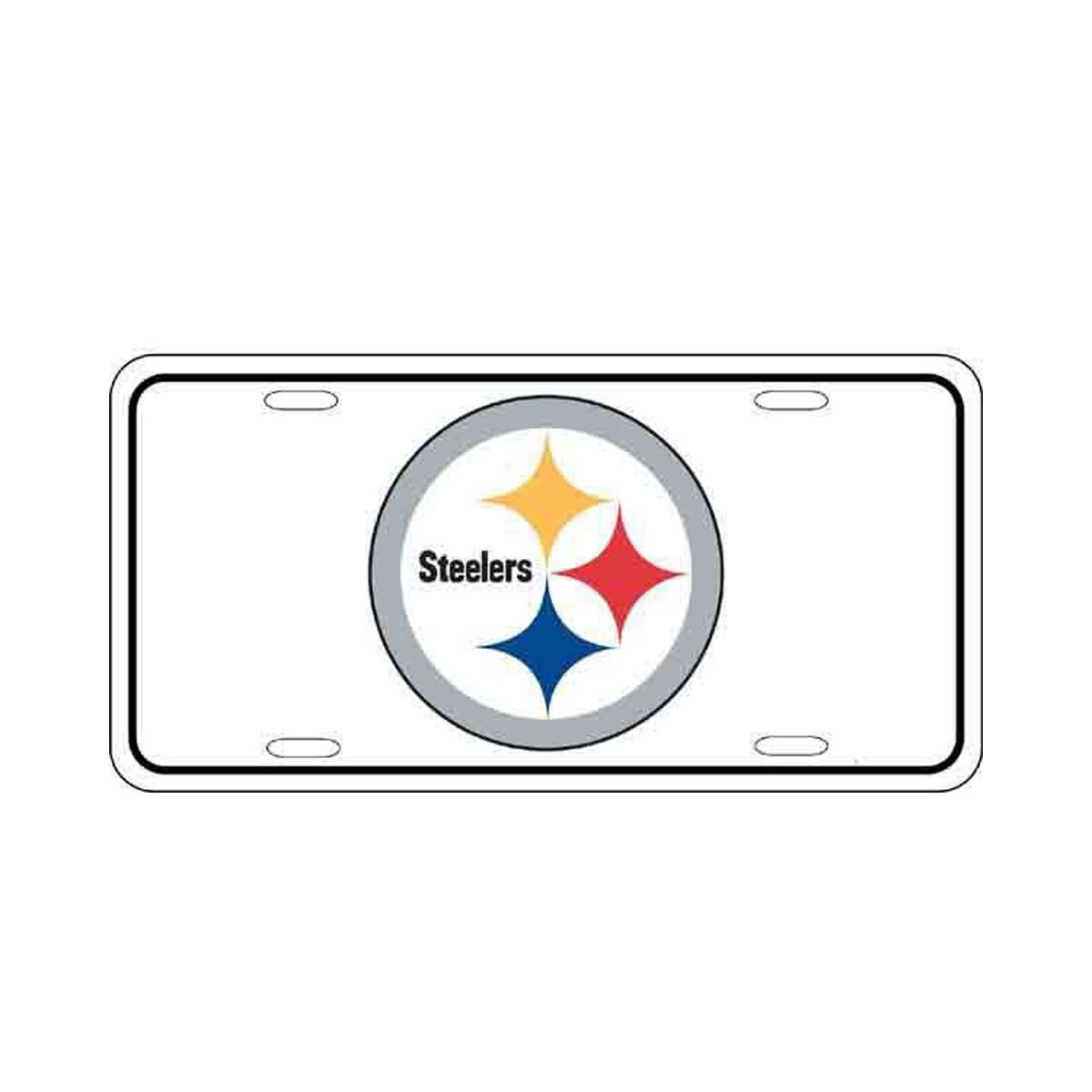 Pittsburgh Steelers Logo License Plate - White 3 Pittsburgh Steelers Logo License Plate - White