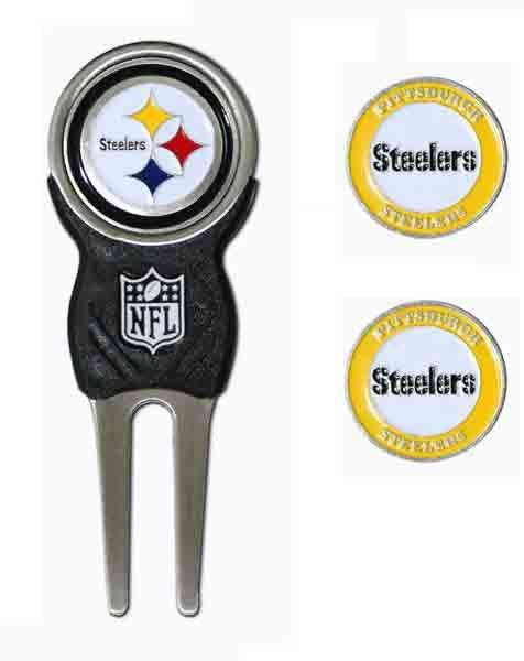 Pittsburgh Steelers Golf Divot Tool with Three Markers