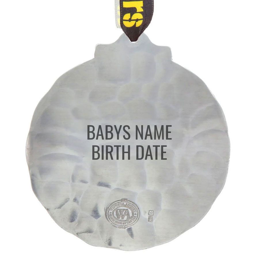 Pittsburgh Steelers Wendell August Forge Baby's First Touchdown Ornament