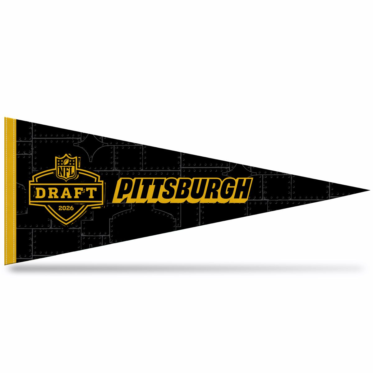 Pittsburgh Steelers Draft Pittsburgh Black Rivet Pennant