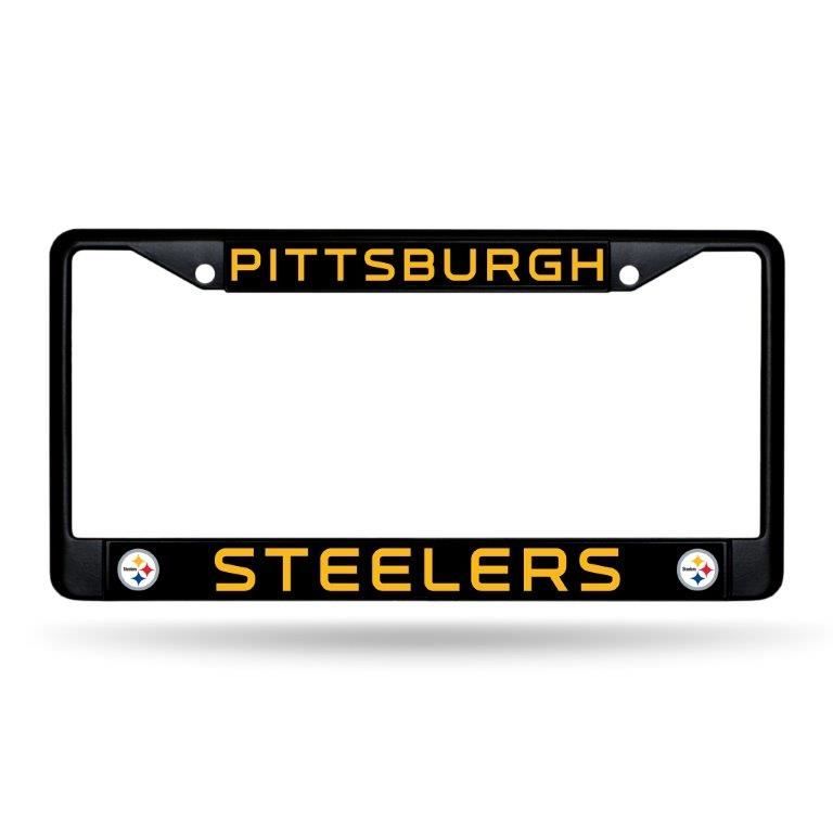 Pittsburgh Steelers Black Metal License Plate Frame
