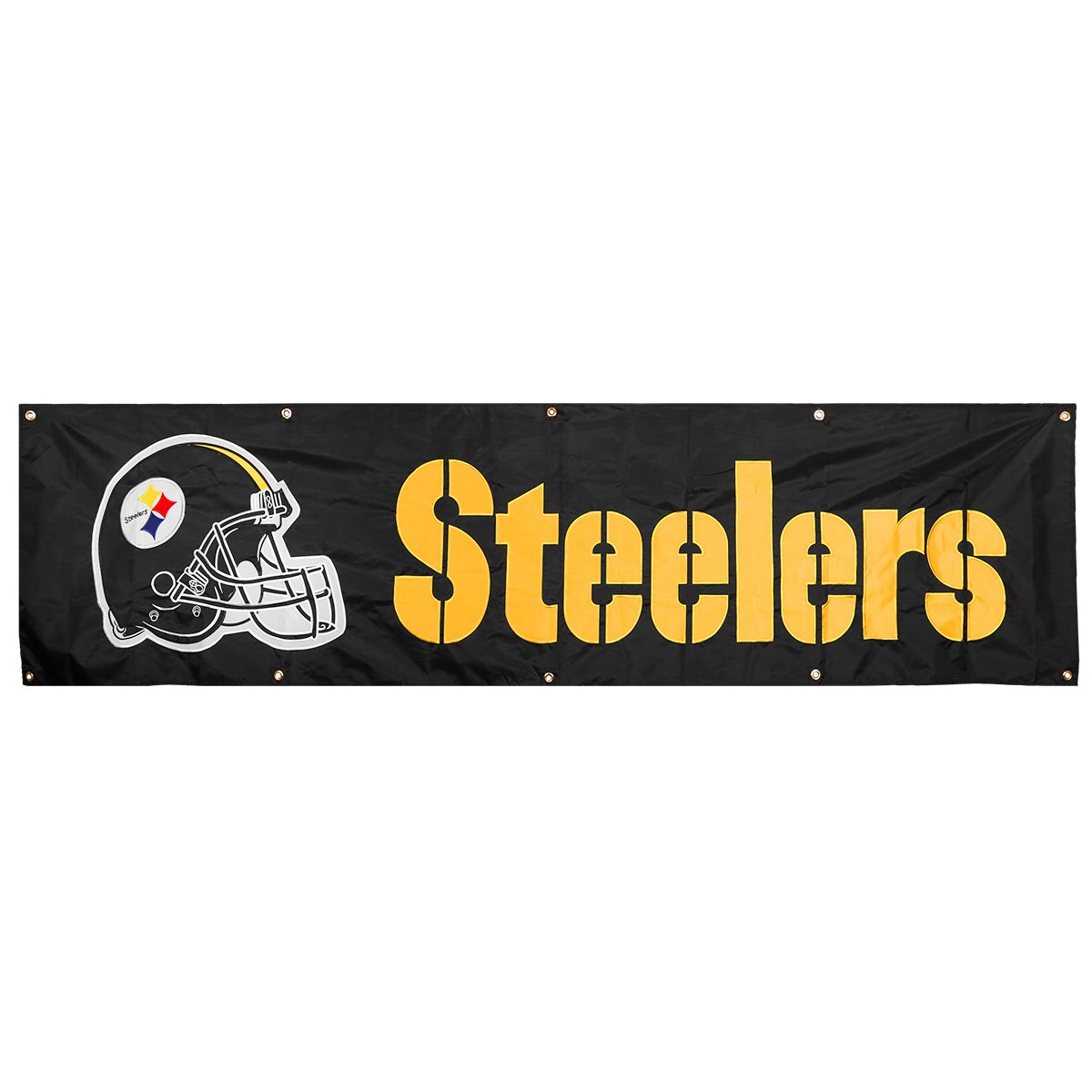 Pittsburgh Steelers 8' Helmet & Wordmark Banner
