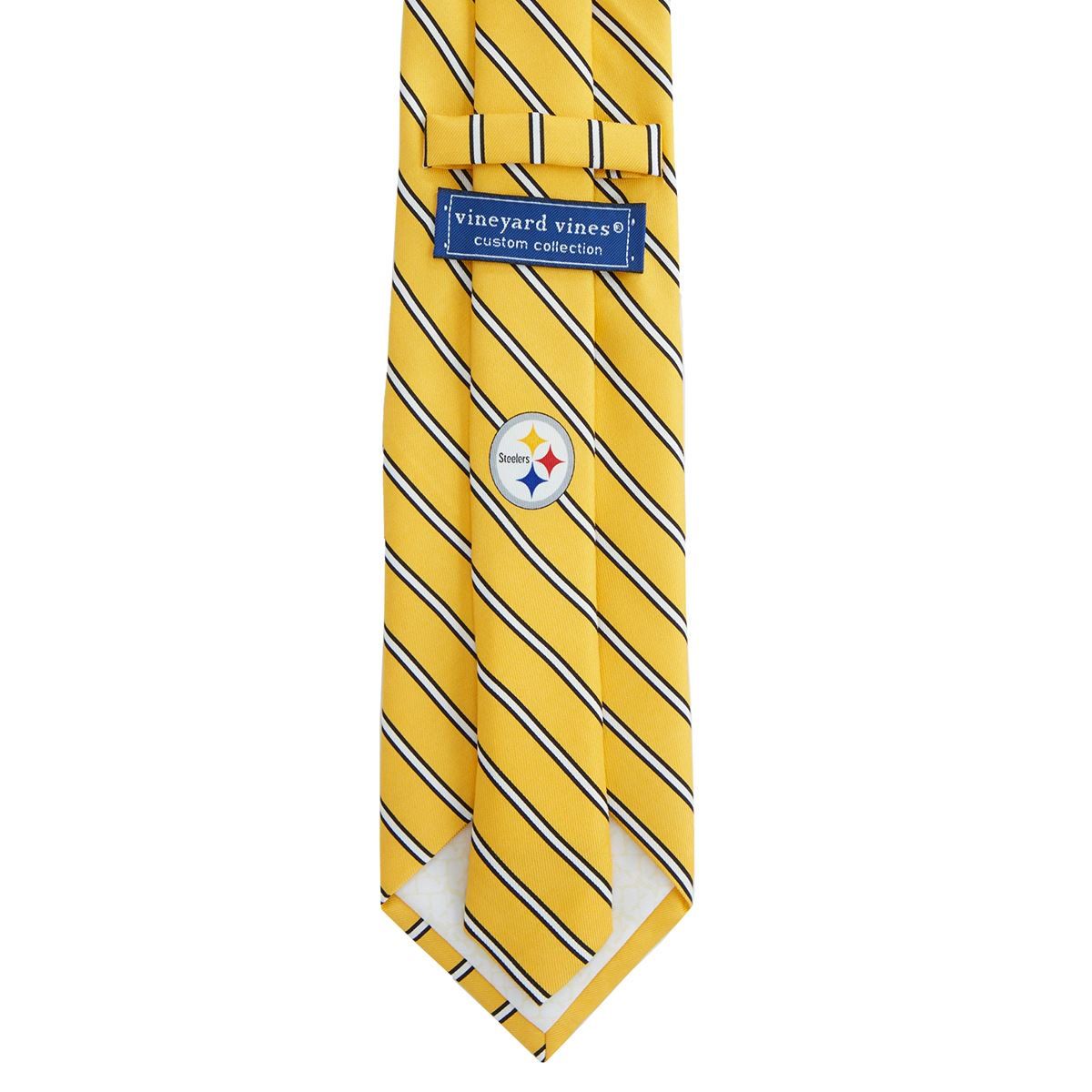 Pittsburgh Steelers Vineyard Vines Gold with Black Stripes Silk Tie 3 Pittsburgh Steelers Vineyard Vines Gold with Black Stripes Silk Tie
