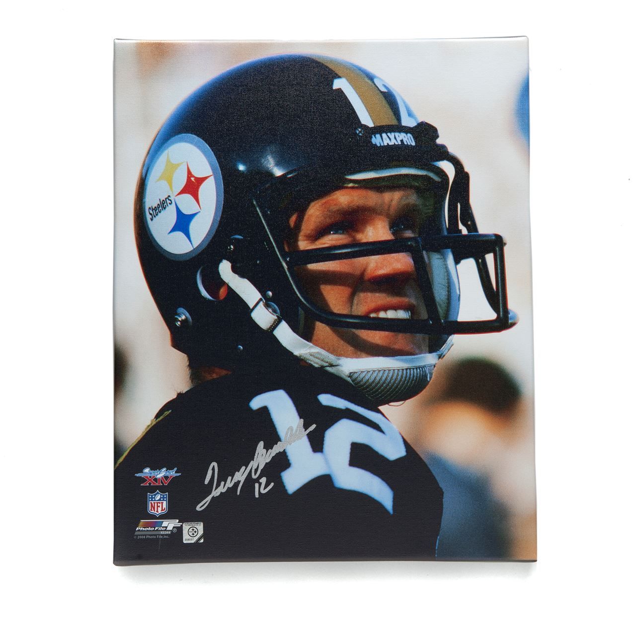 Pittsburgh Steelers #12 Terry Bradshaw Signed 16x20 Canvas Print
