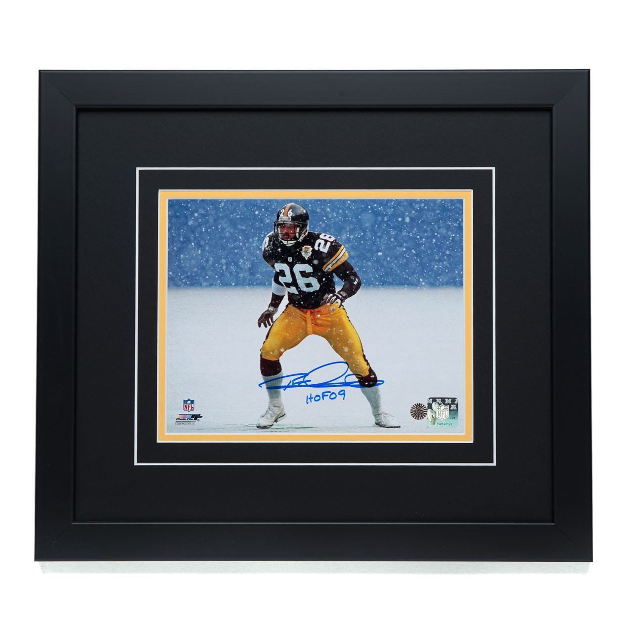 Pittsburgh Steelers #26 Rod Woodson Signed 'Blizzard Action' 8x10 Framed Photo 2 Pittsburgh Steelers #26 Rod Woodson Signed 'Blizzard Action' 8x10 Framed Photo