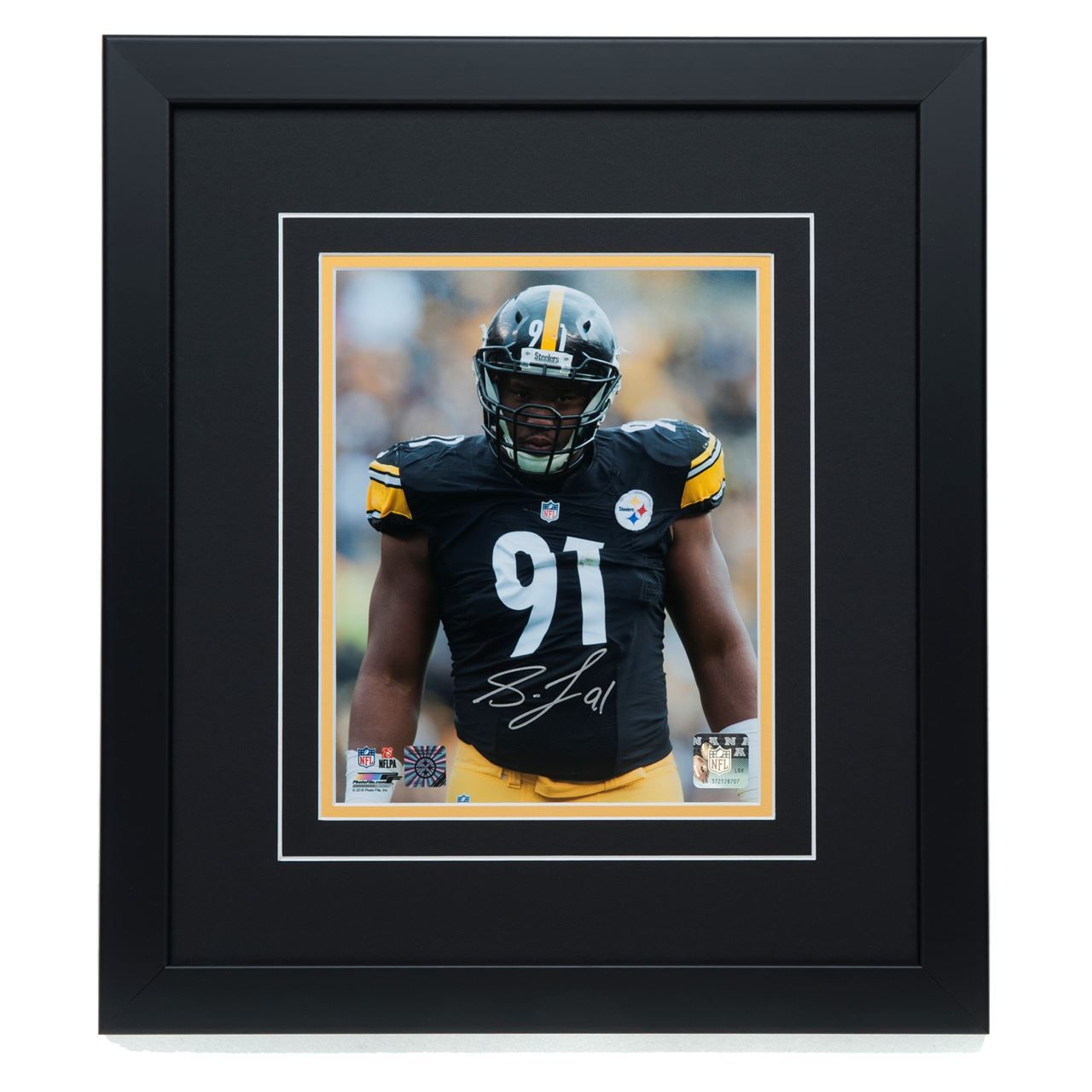 Pittsburgh Steelers #91 Stephon Tuitt Signed 'the Look' 8x10 Framed Photo
