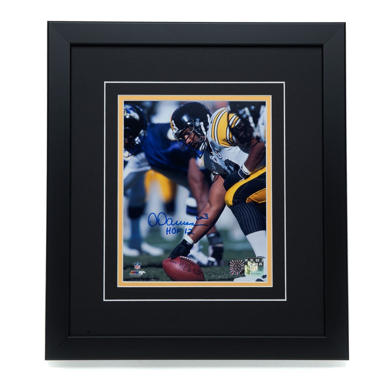 Pittsburgh Steelers #63 Dermontti Dawson Signed 'a Snap Away from the Hall of Fame' 8x10 Framed Photo