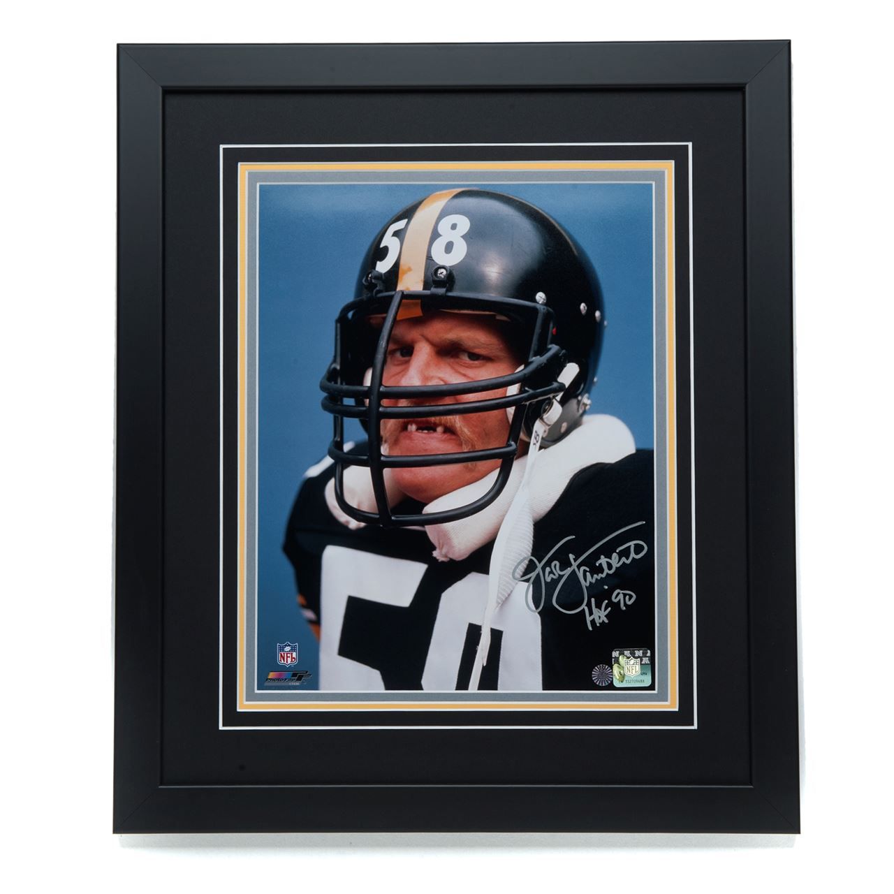 Pittsburgh Steelers #58 Jack Lambert Scowl Signed Framed 11x14 Photo 1 Pittsburgh Steelers #58 Jack Lambert Scowl Signed Framed 11x14 Photo