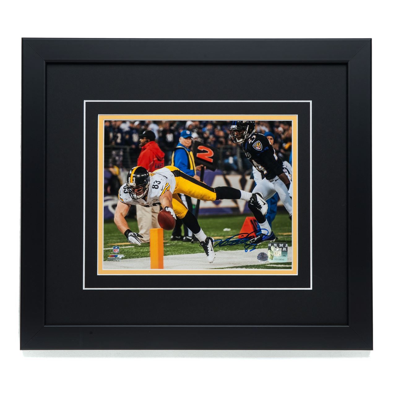 Pittsburgh Steelers #83 Heath Miller Signed 'and that's 6 Touchdown Dive' 8x10 Framed Photo 3 Pittsburgh Steelers #83 Heath Miller Signed 'and that's 6 Touchdown Dive' 8x10 Framed Photo