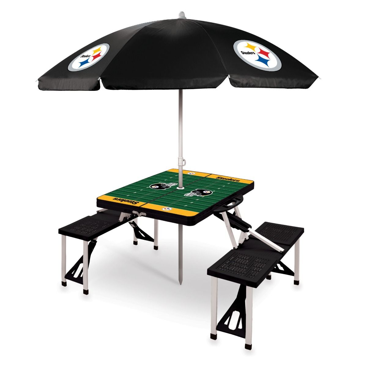 Pittsburgh Steelers Portable Picnic Table with Umbrella 4 Pittsburgh Steelers Portable Picnic Table with Umbrella