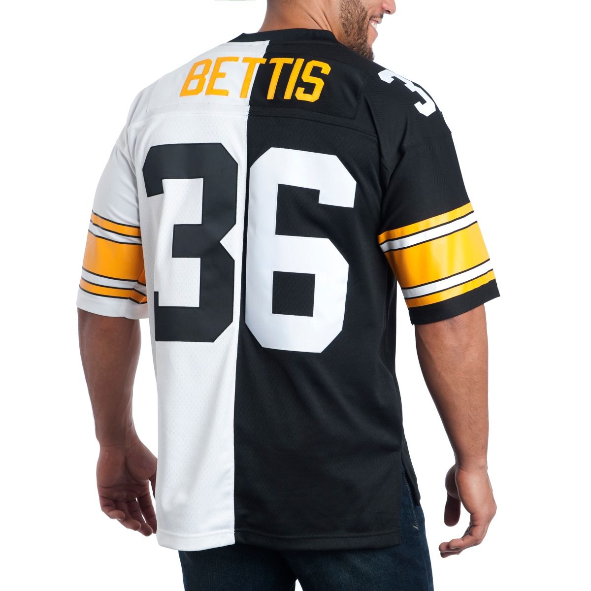 Jerome Bettis #36 Mitchell & Ness Men's Replica Limited Split Jersey 1 Jerome Bettis #36 Mitchell & Ness Men's Replica Limited Split Jersey