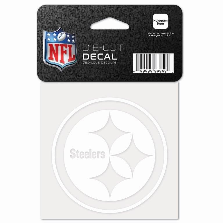 Pittsburgh Steelers 4 x 4 White Logo Decal