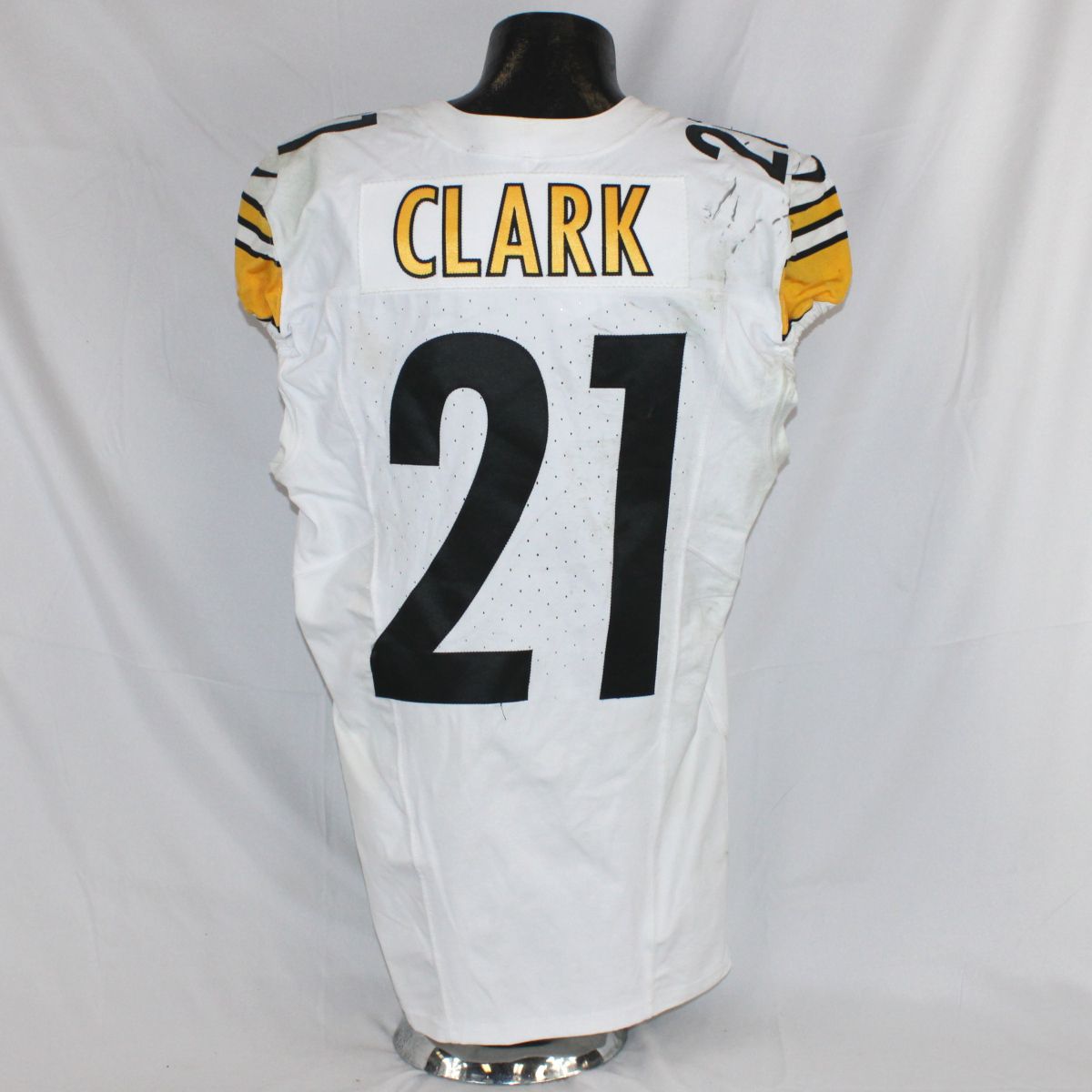 Pittsburgh Steelers #21 Chuck Clark Away Game Used Jersey