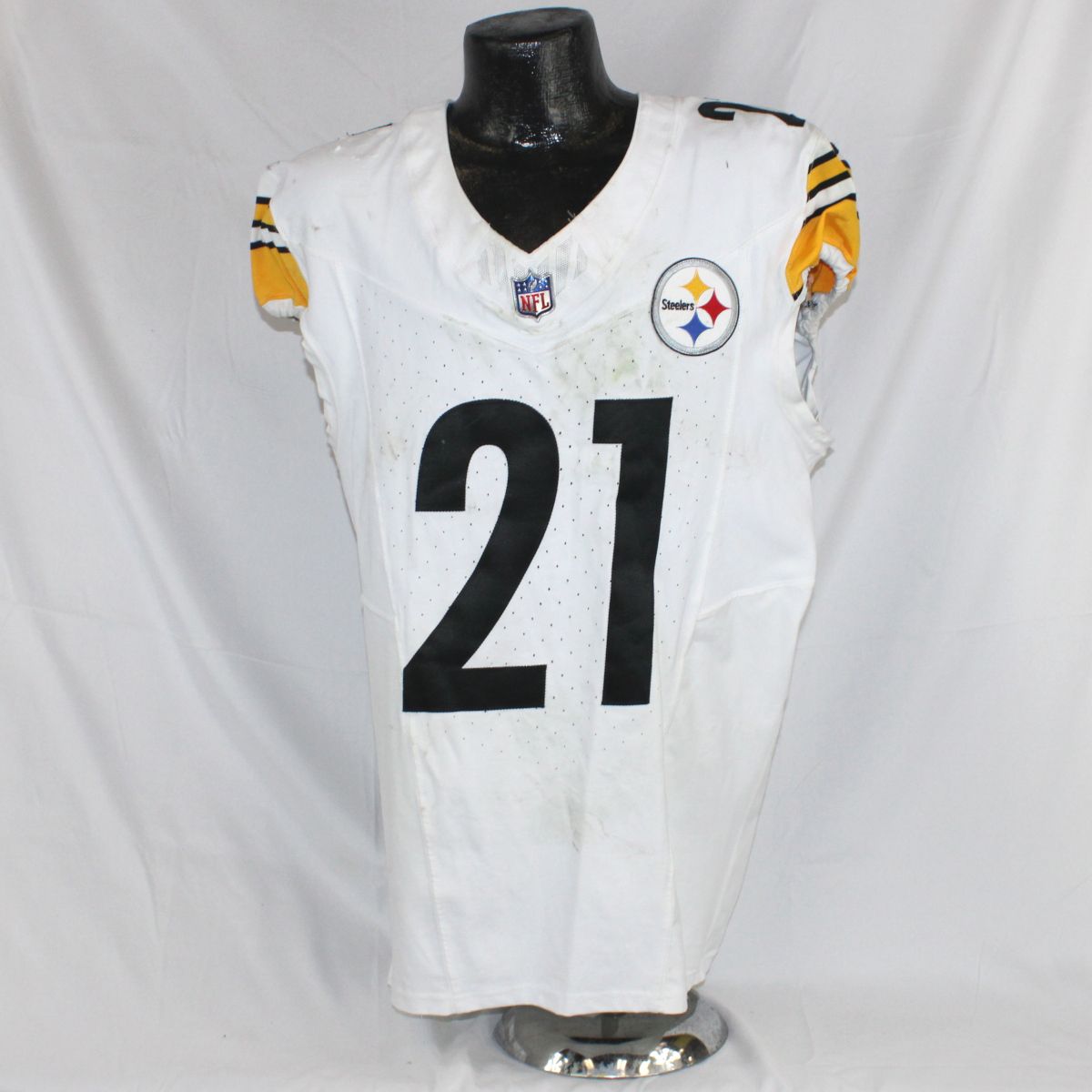 Pittsburgh Steelers #21 Chuck Clark Away Game Used Jersey