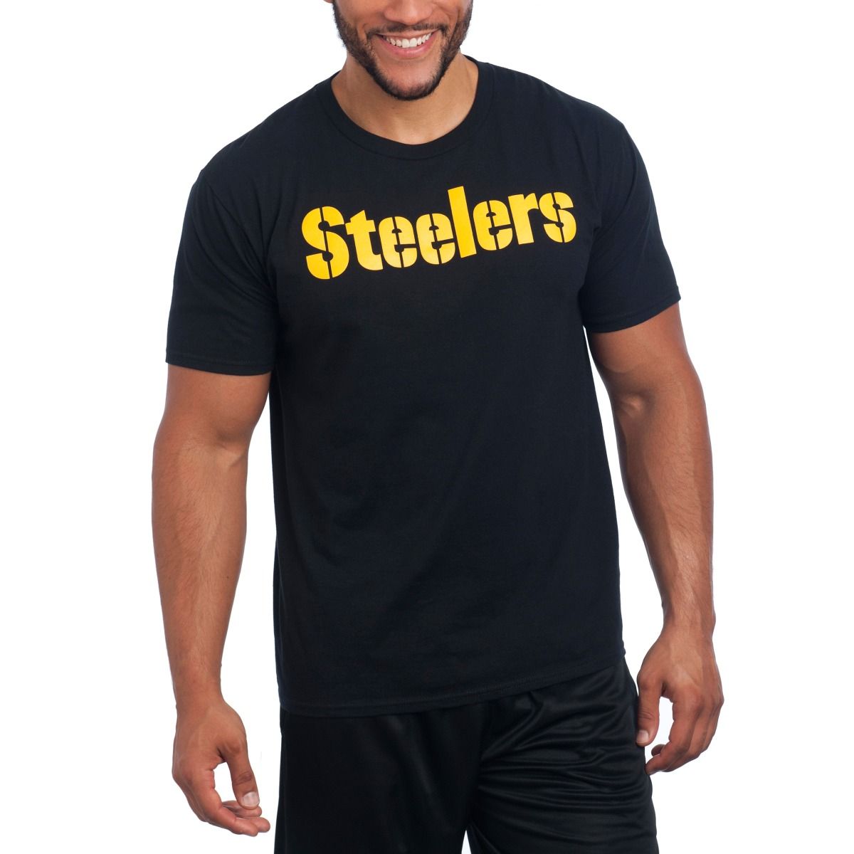Pittsburgh Steelers #1 Dad Short Sleeve Black T-Shirt