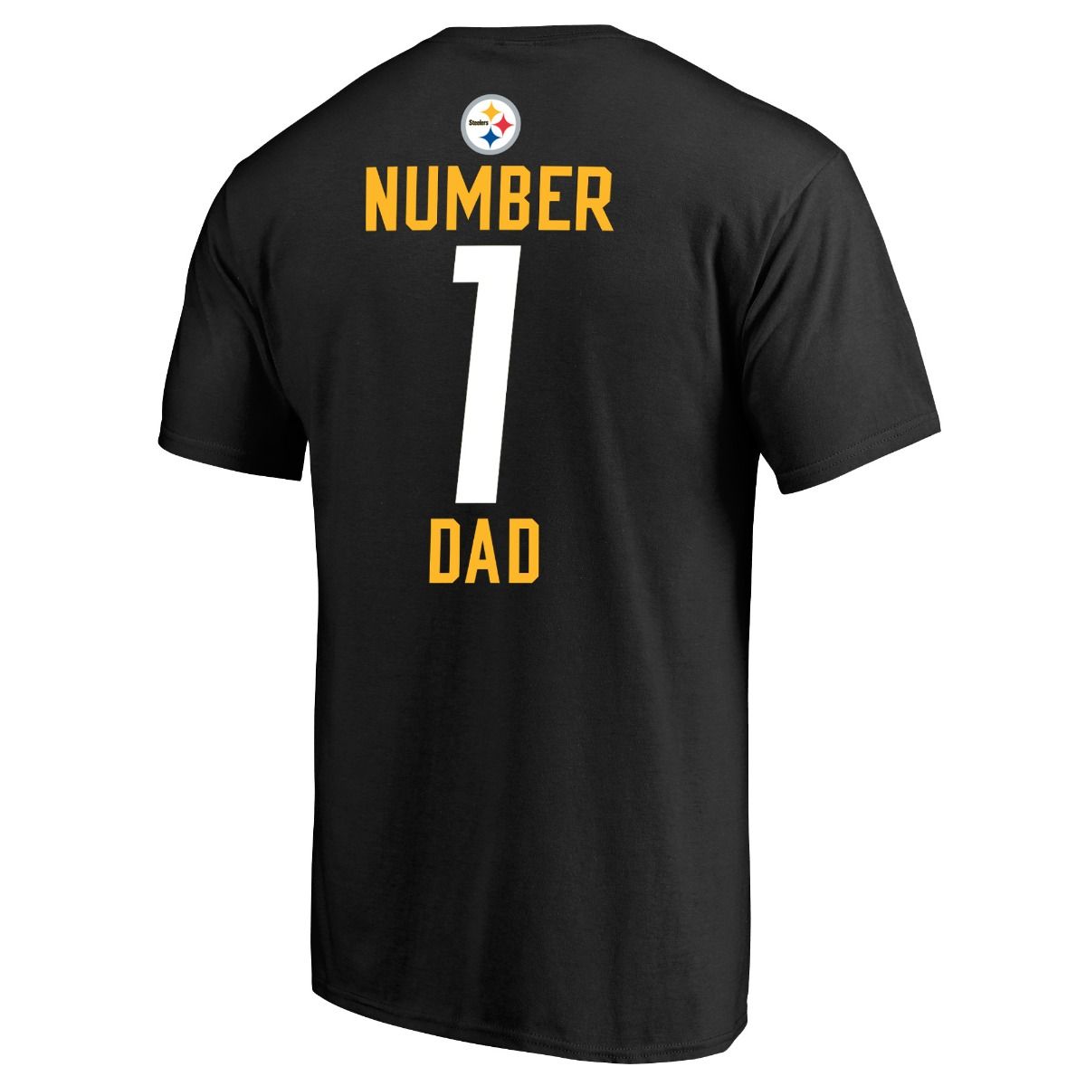 Pittsburgh Steelers #1 Dad Short Sleeve Black T-Shirt 3 Pittsburgh Steelers #1 Dad Short Sleeve Black T-Shirt