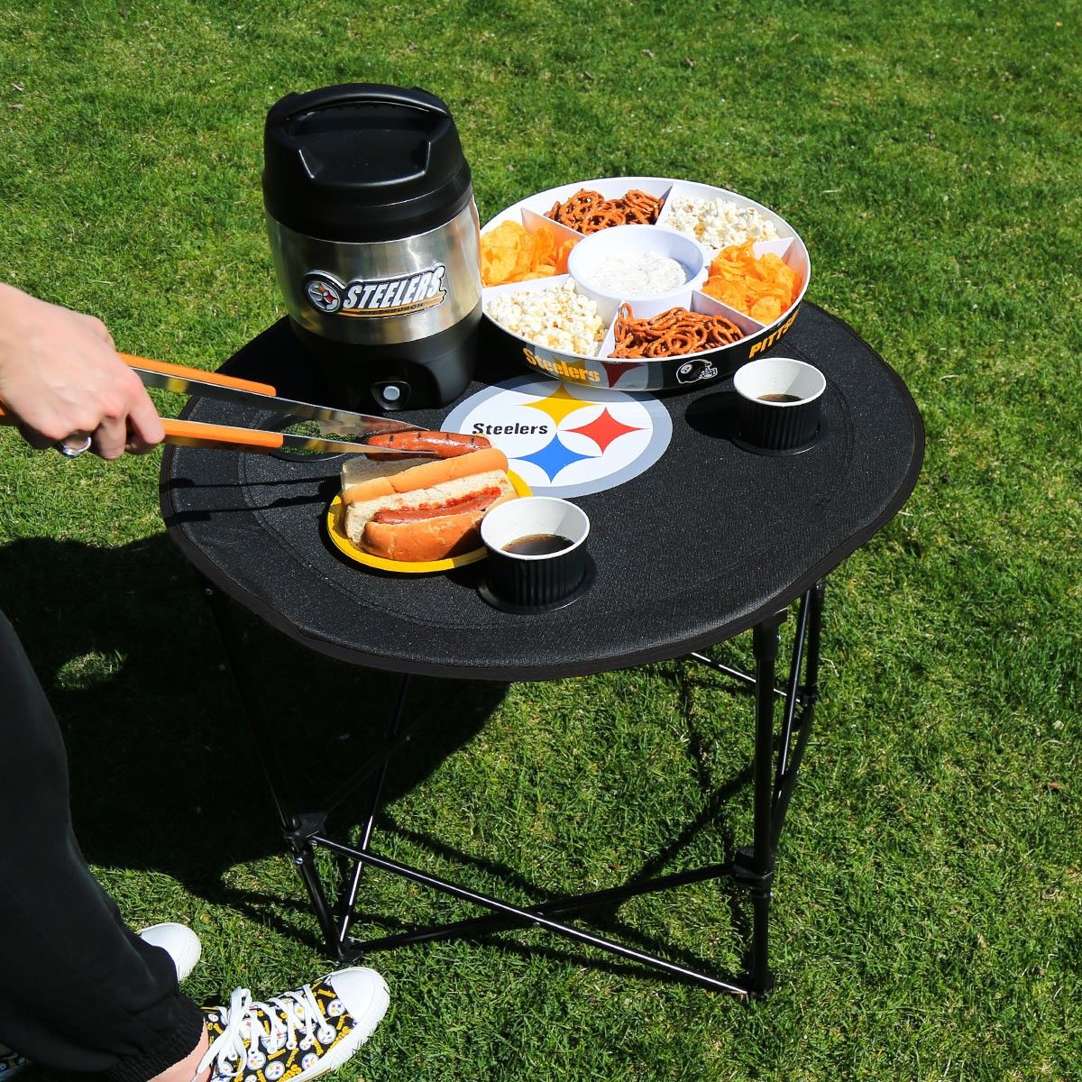 Pittsburgh Steelers Round Tailgate Table 2 Pittsburgh Steelers Round Tailgate Table