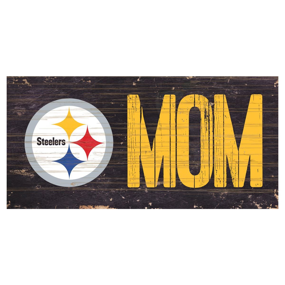 Pittsburgh Steelers Logo Mom 12x6" Wood Sign 2 Pittsburgh Steelers Logo Mom 12x6" Wood Sign