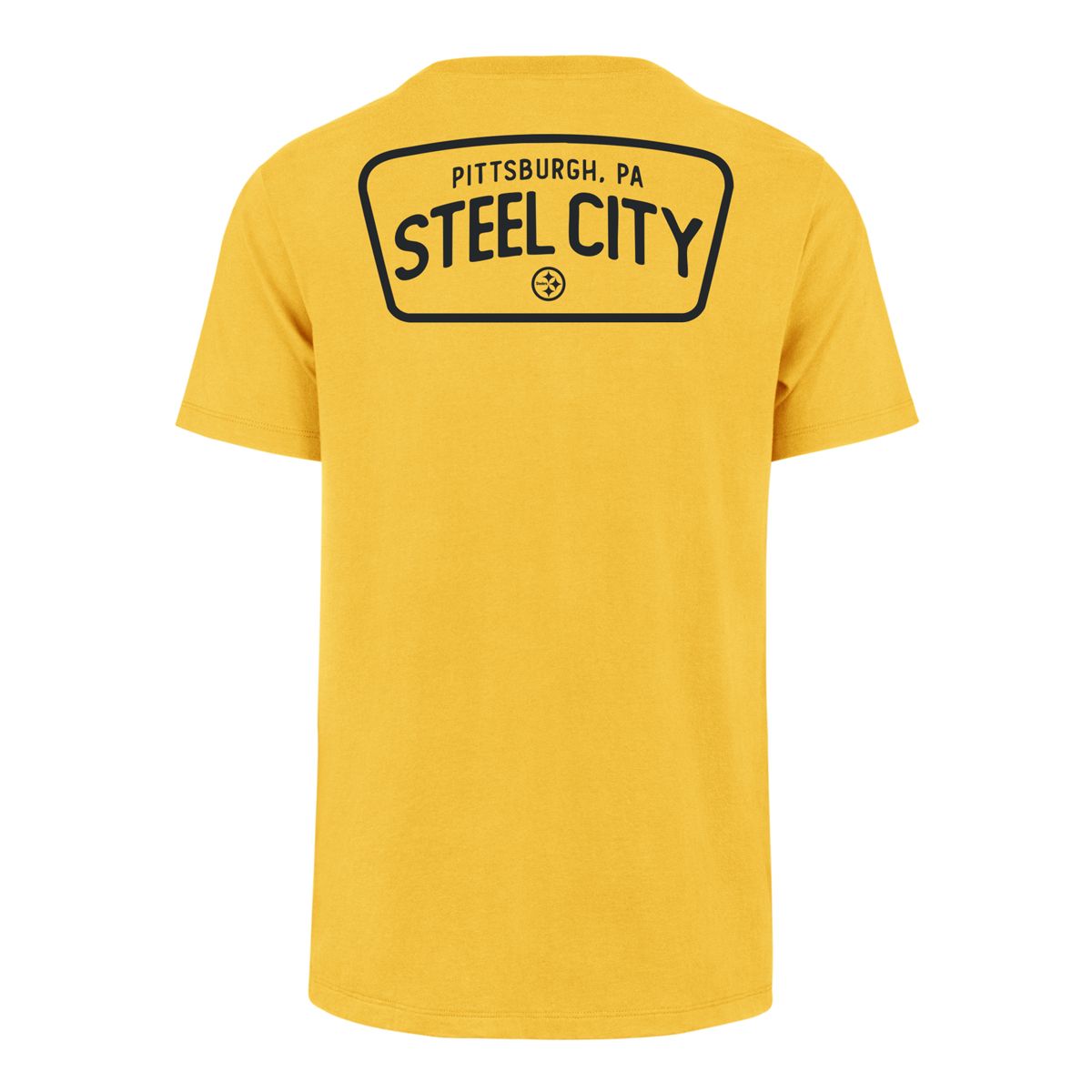 Pittsburgh Steelers Men's '47 Brand Steel City Badge Franklin Gold Short Sleeve T-Shirt 3 Pittsburgh Steelers Men's '47 Brand Steel City Badge Franklin Gold Short Sleeve T-Shirt