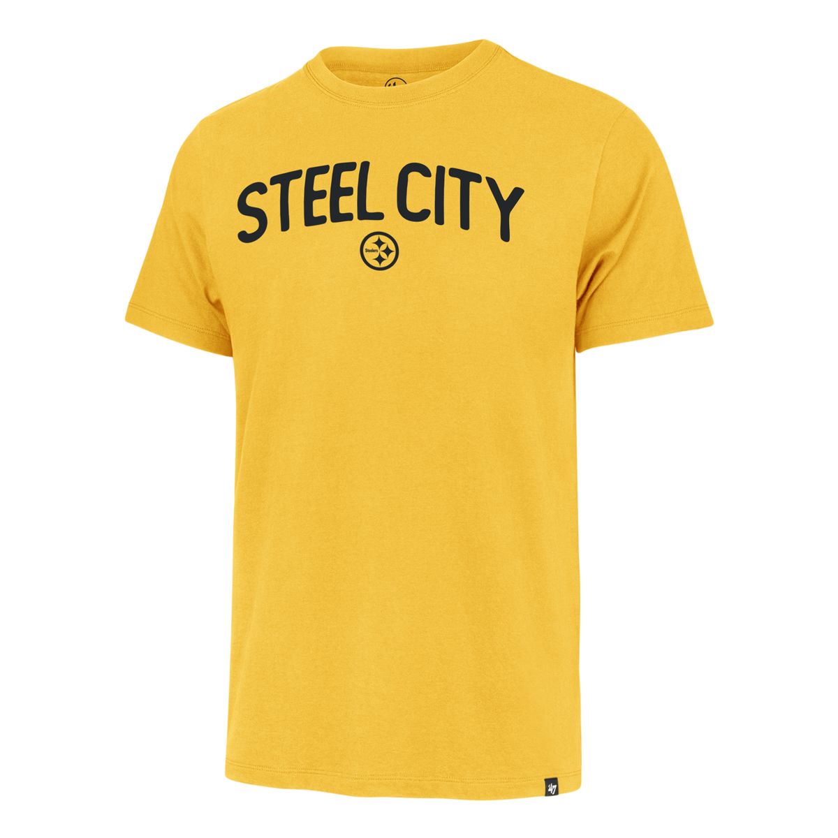 Pittsburgh Steelers Men's '47 Brand Classic Steel City Franklin Gold Short Sleeve T-Shirt 5 Pittsburgh Steelers Men's '47 Brand Classic Steel City Franklin Gold Short Sleeve T-Shirt
