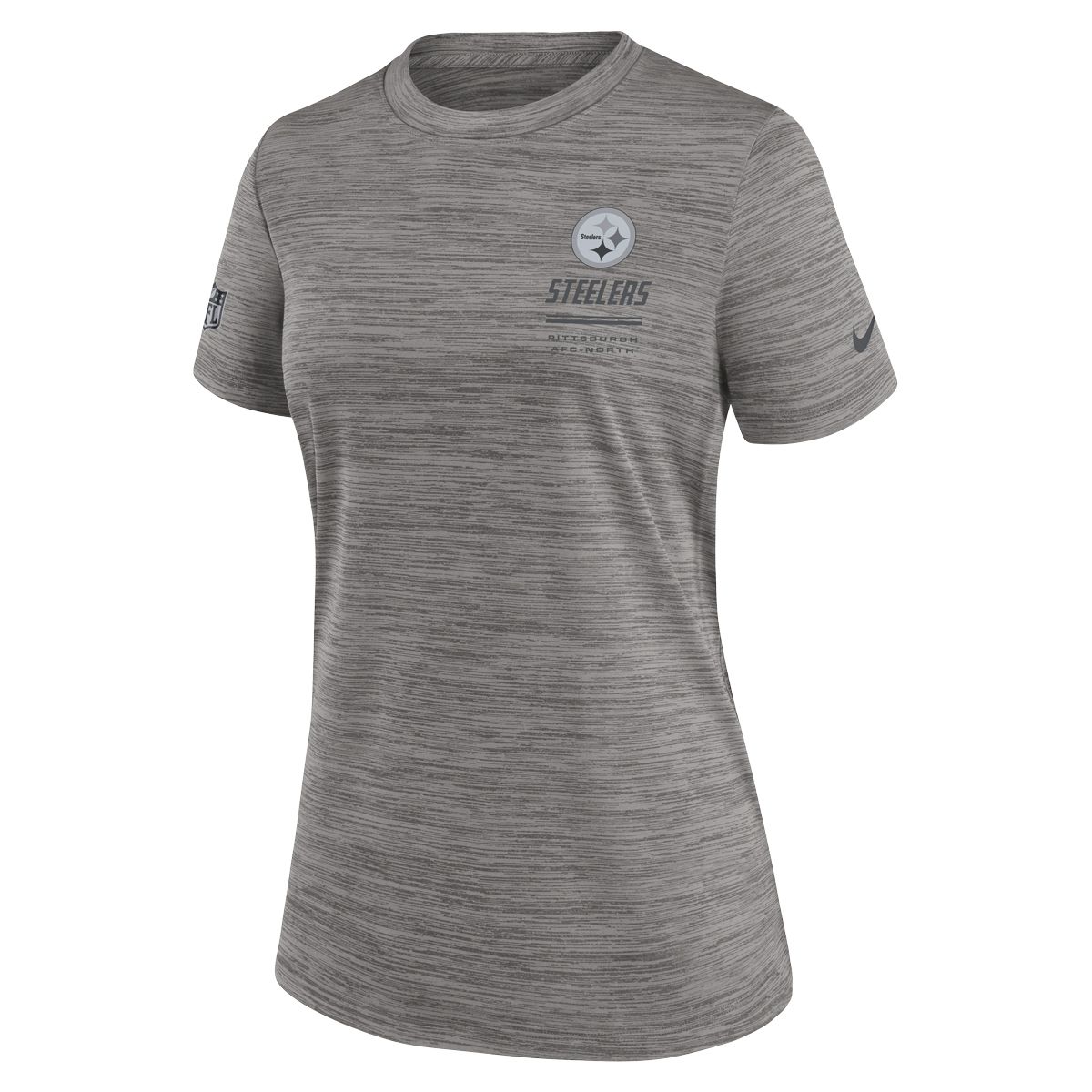 Pittsburgh Steelers Women's Nike Sideline Grey Velocity Short Sleeve T-Shirt
